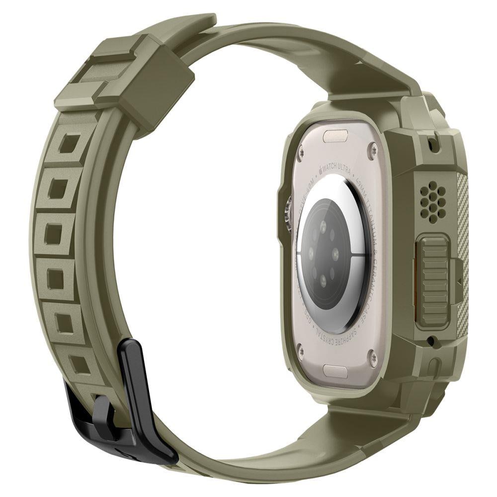 Spigen Rugged Armor Pro-etui med rem til Apple Watch Ultra (49 mm) – Grøn