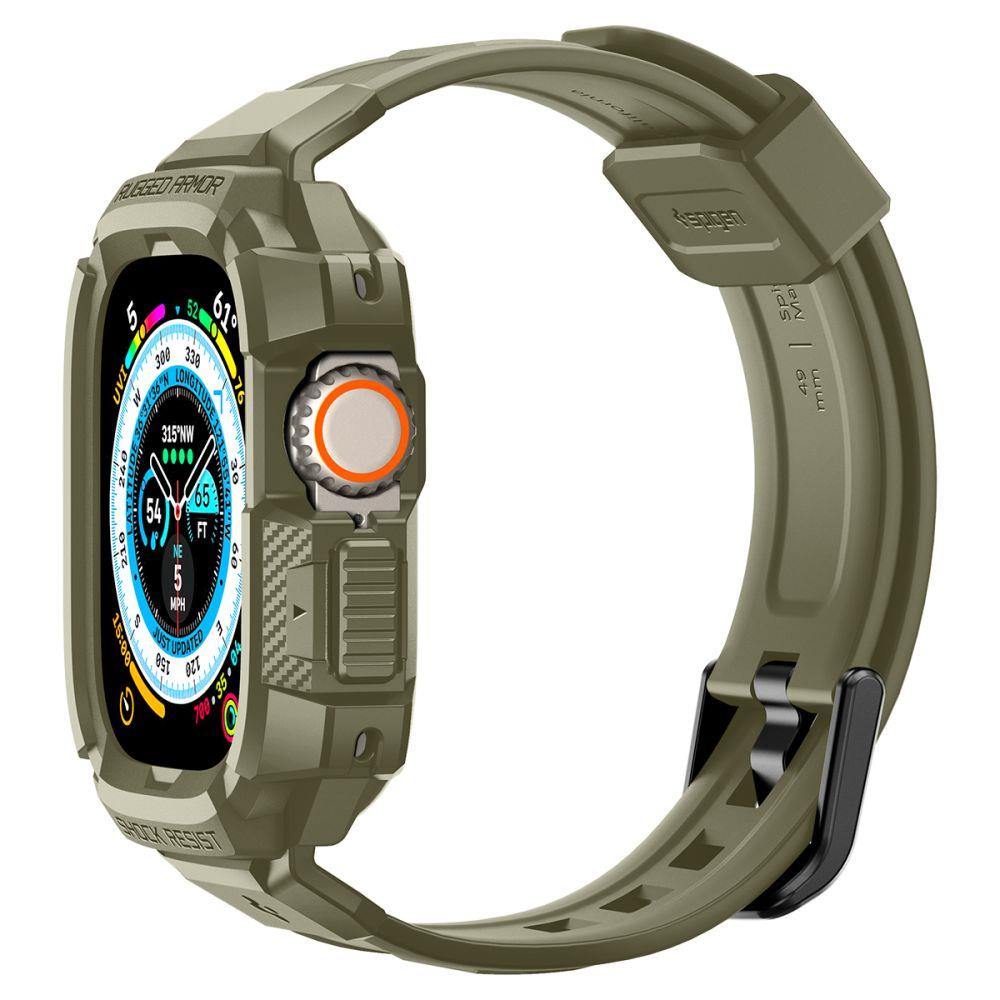 Spigen Rugged Armor Pro-etui med rem til Apple Watch Ultra (49 mm) – Grøn
