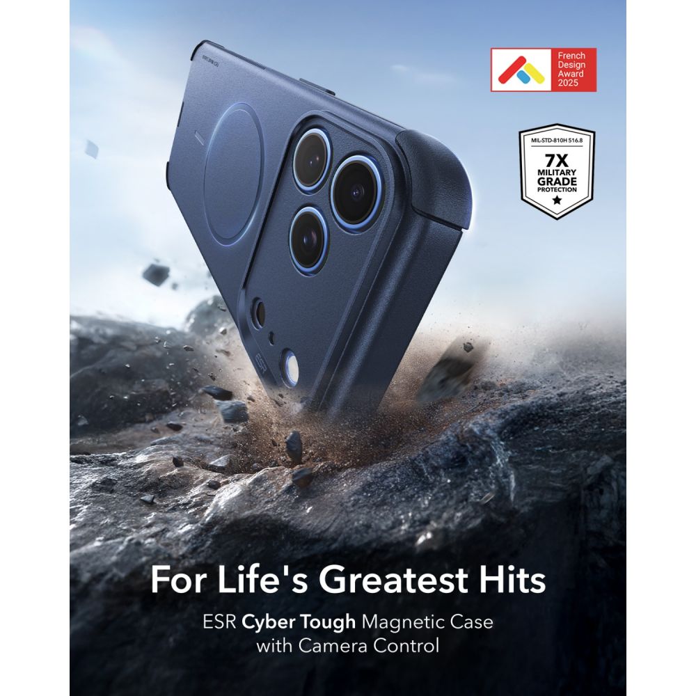ESR Cyber Tough MagSafe-etui til iPhone 18 Pro Max / 17 Pro Max – marineblå