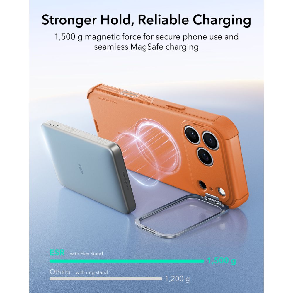ESR Cyber ​​Tough Kickstand MagSafe-etui til iPhone 18 Pro / 17 Pro – Orange
