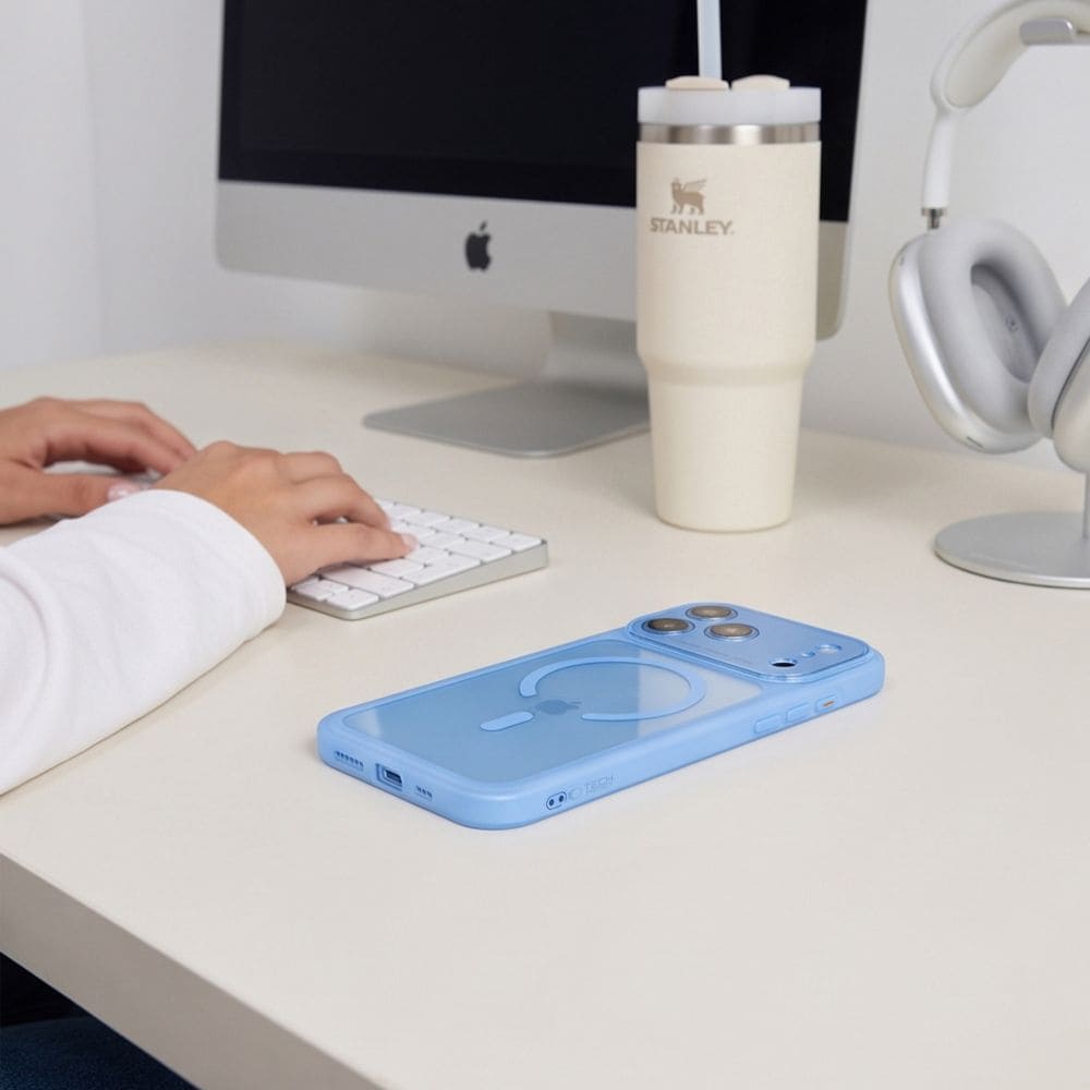 Tech-Protect MagPeak MagSafe CC-etui til iPhone 18 Pro / 17 Pro – Klarblå