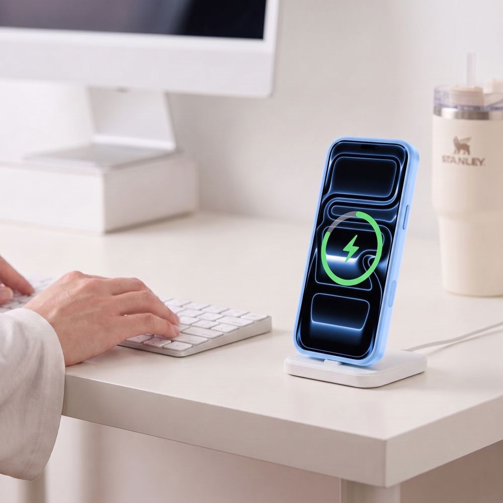 Tech-Protect MagPeak MagSafe CC-etui til iPhone 18 Pro / 17 Pro – Klarblå