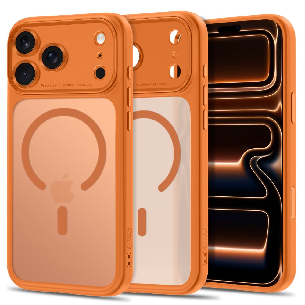 Tech-Protect MagPeak MagSafe CC-fodral för iPhone 18 Pro Max / 17 Pro Max – matt orange