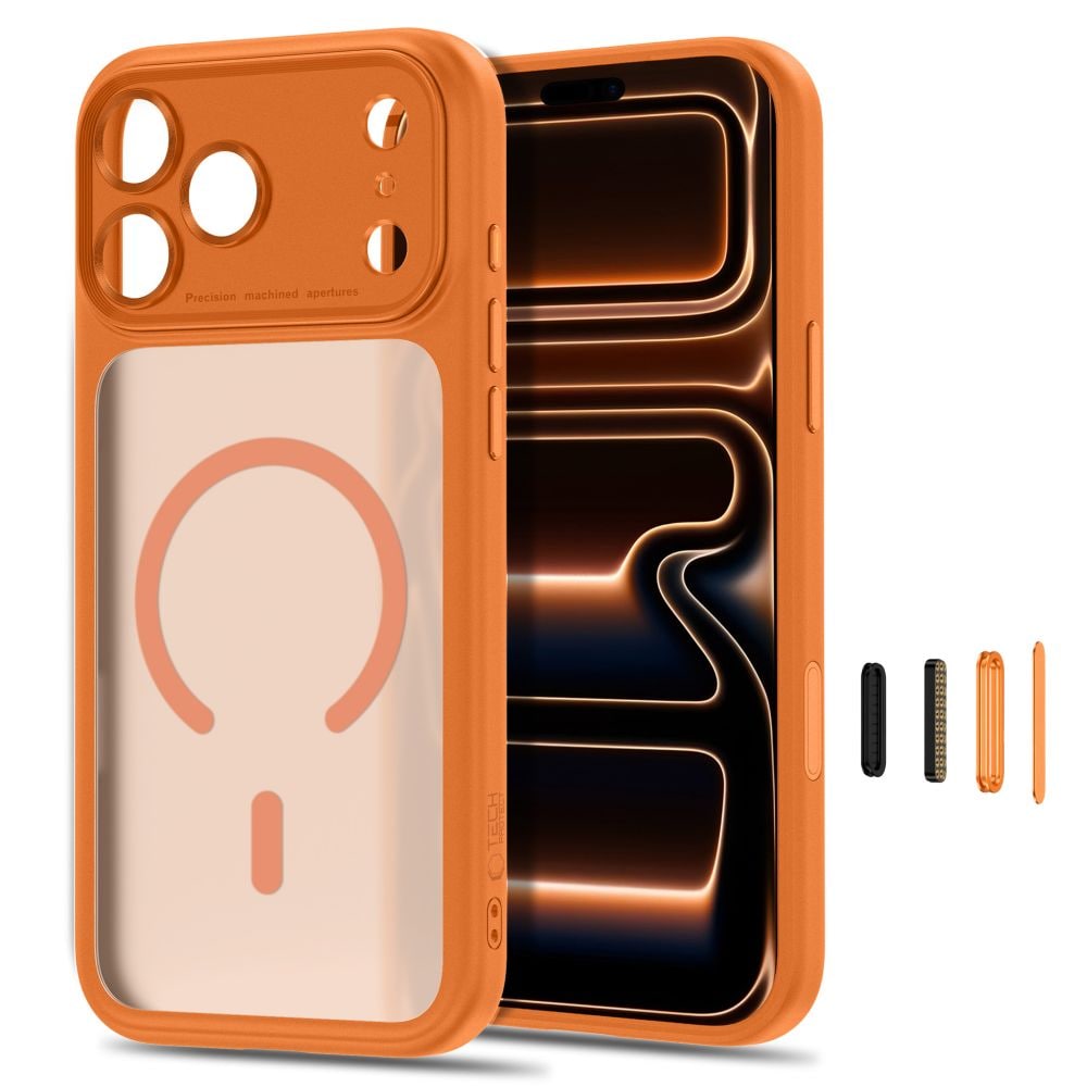 Tech-Protect MagPeak MagSafe CC-etui til iPhone 18 Pro Max / 17 Pro Max – mat orange
