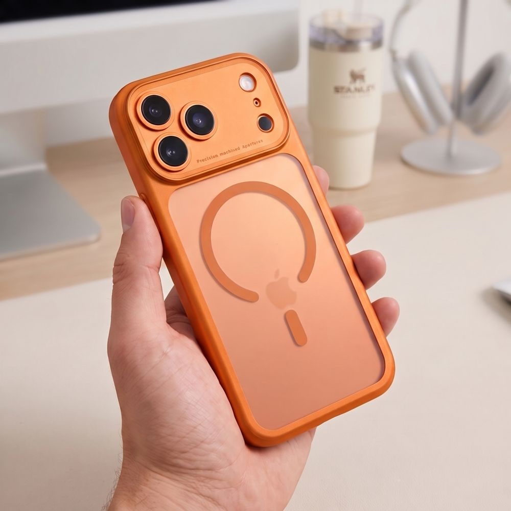 Tech-Protect MagPeak MagSafe CC-etui til iPhone 18 Pro Max / 17 Pro Max – mat orange