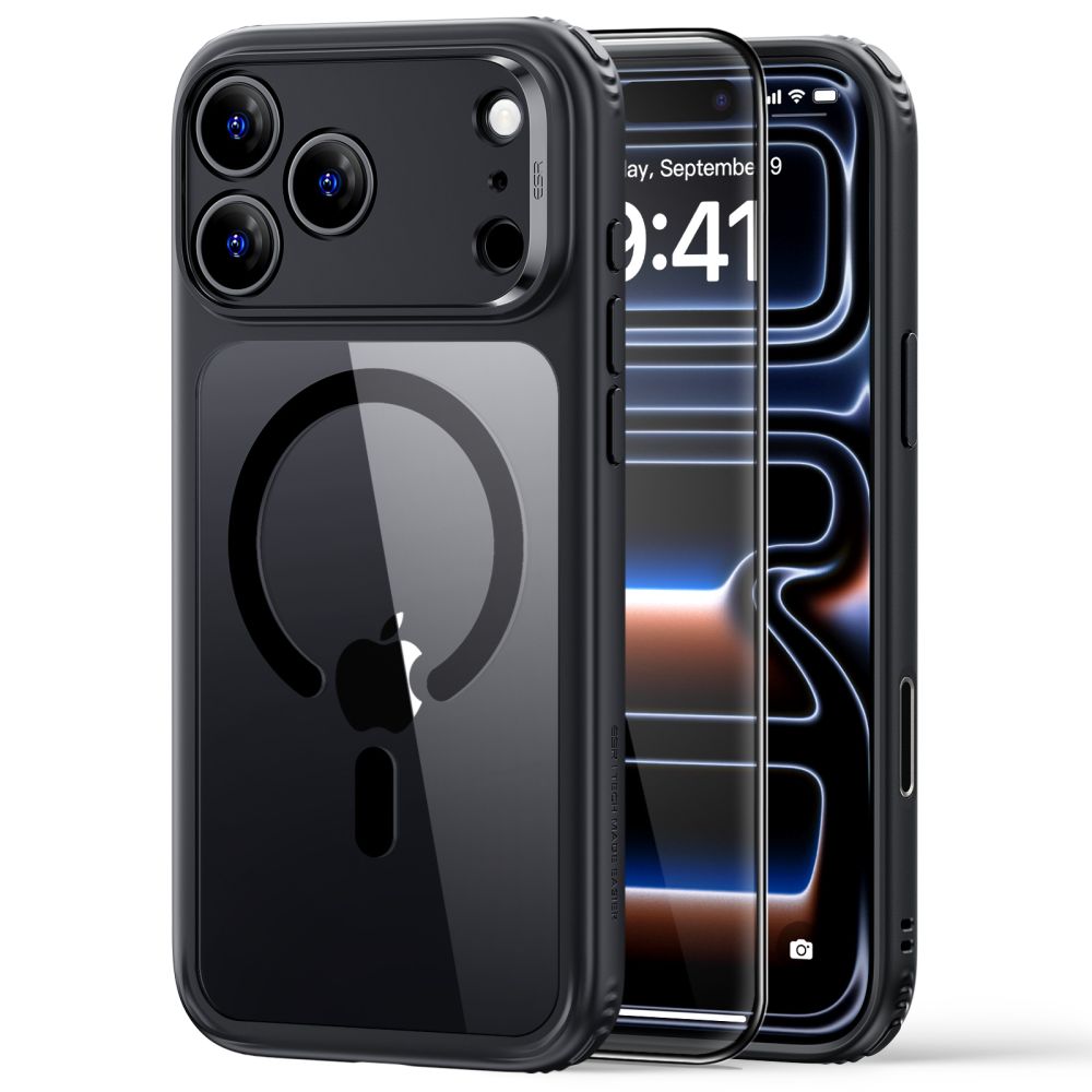 ESR Classic Hybrid MagSafe-fodral för iPhone 18 Pro / 17 Pro – Klar svart