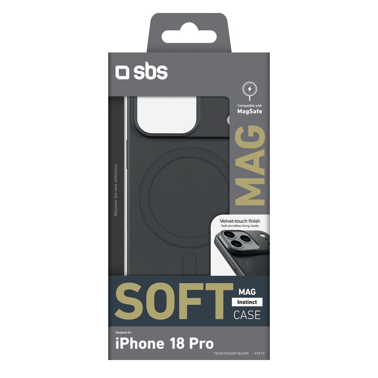 SBS Instinct Mag-etui til iPhone 18 Pro / 17 Pro – kompatibelt med MagSafe – sort
