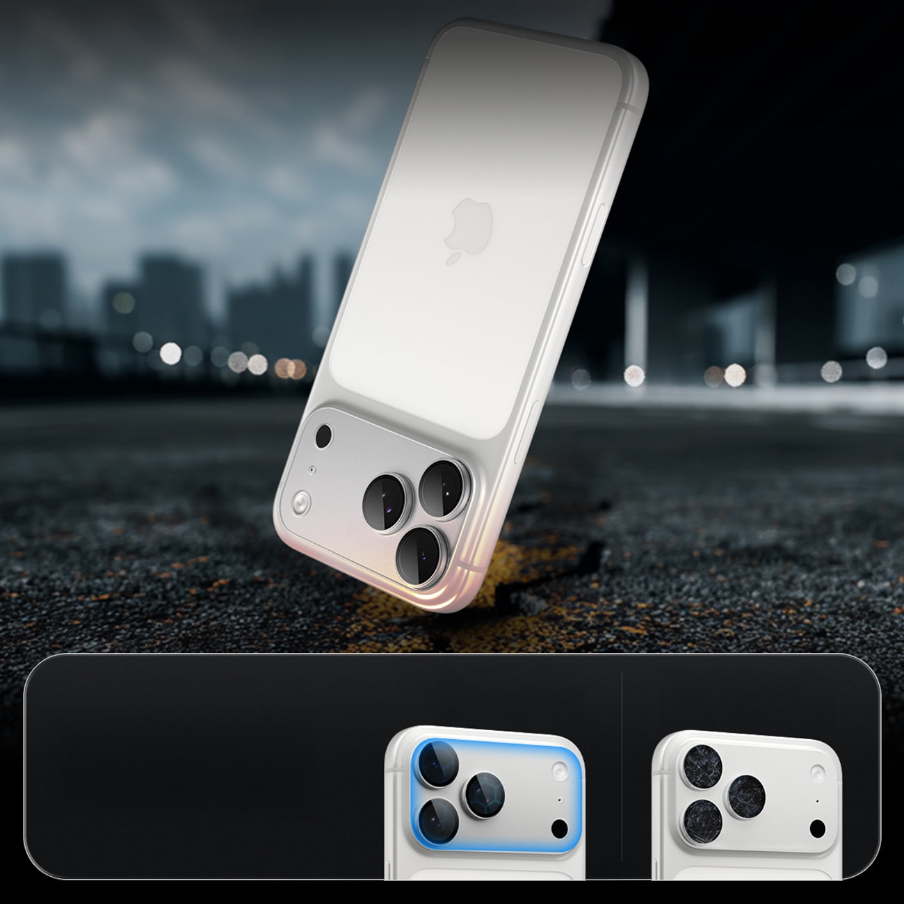 Spigen Optik Pro XL GLAS.TR EZ FIT hærdet glas til iPhone 18 Pro – sølv