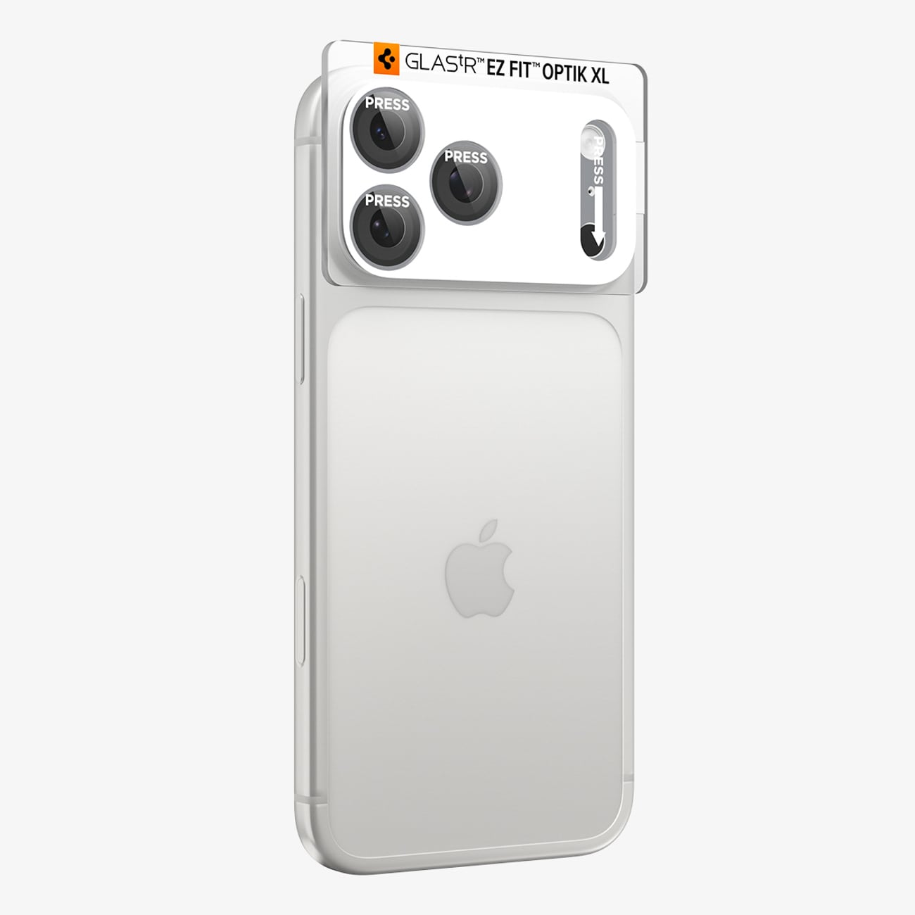 Spigen Optik Pro XL GLAS.TR EZ FIT hærdet glas til iPhone 18 Pro – sølv