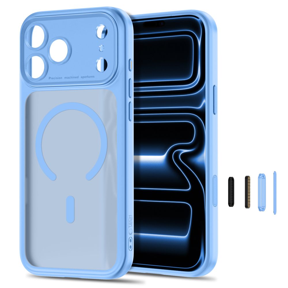 Tech-Protect MagPeak MagSafe CC-etui til iPhone 18 Pro Max / 17 Pro Max – Lysblå, mat