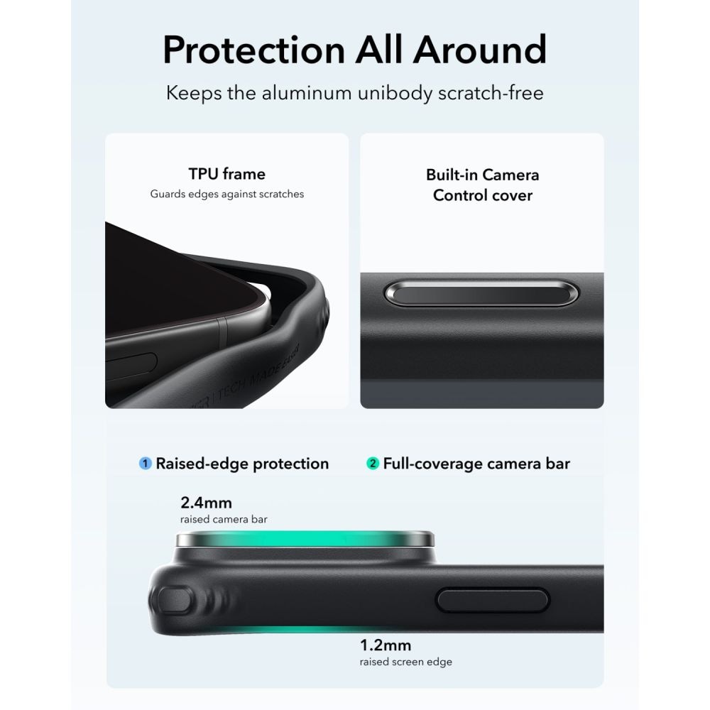 ESR Classic Hybrid-etui med stativ og MagSafe til iPhone 18 Pro / 17 Pro – Klar sort