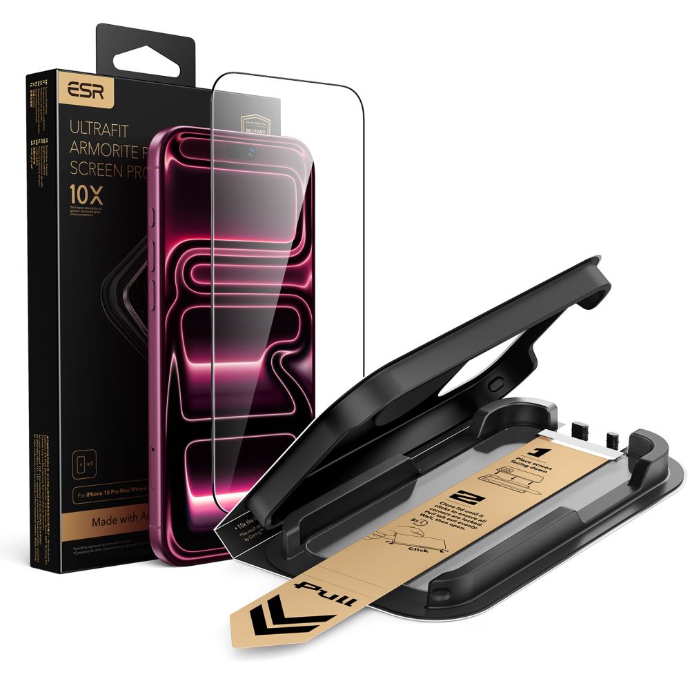 ESR UltraFit Armorite Pro härdat glas för iPhone 18 Pro Max / 17 Pro Max – Svart