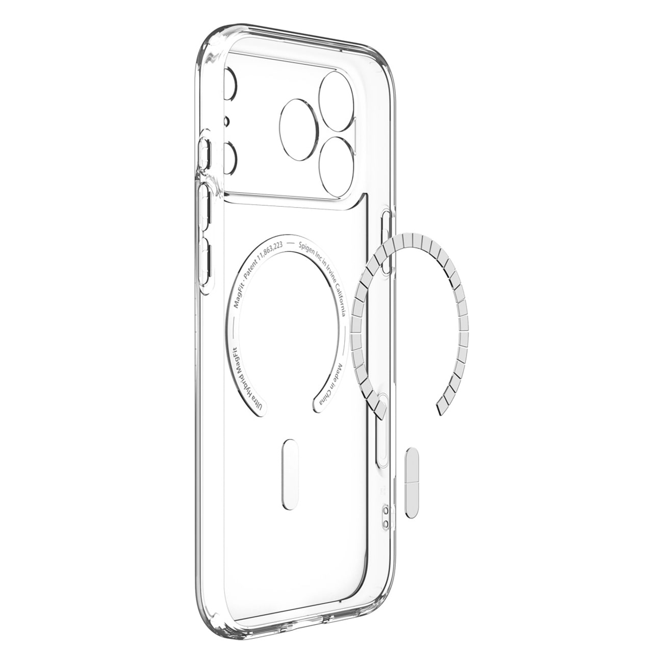 Spigen Ultra Hybrid MagSafe-etui til iPhone 18 Pro / 17 Pro – gennemsigtigt og hvidt
