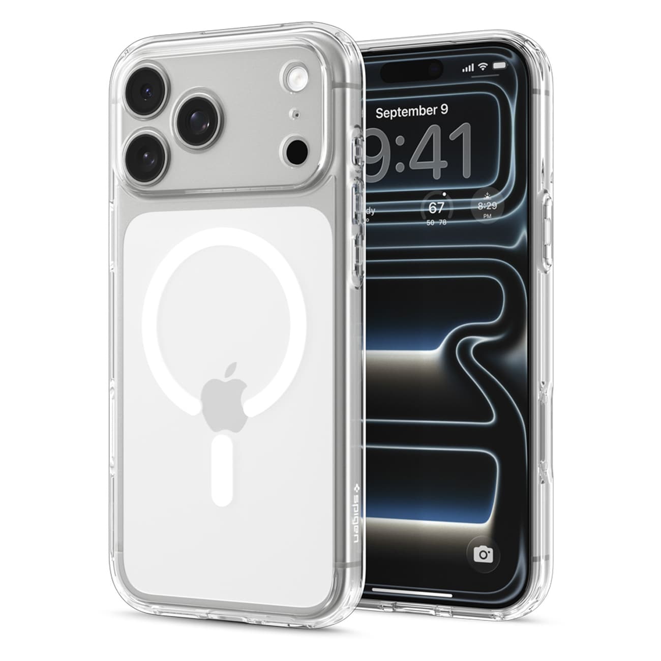 Spigen Ultra Hybrid MagSafe-etui til iPhone 18 Pro / 17 Pro – gennemsigtigt og hvidt