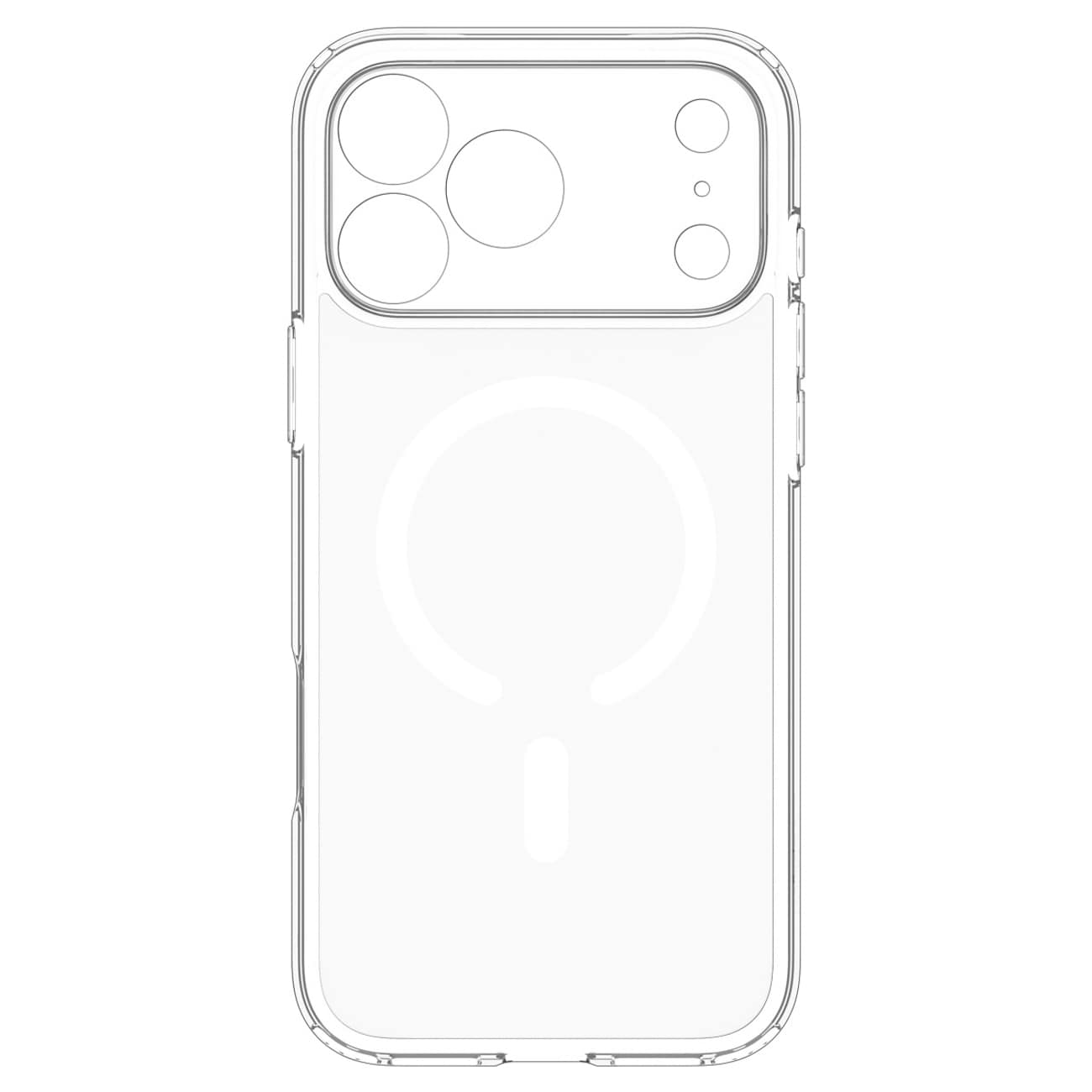 Spigen Ultra Hybrid MagSafe-etui til iPhone 18 Pro / 17 Pro – gennemsigtigt og hvidt