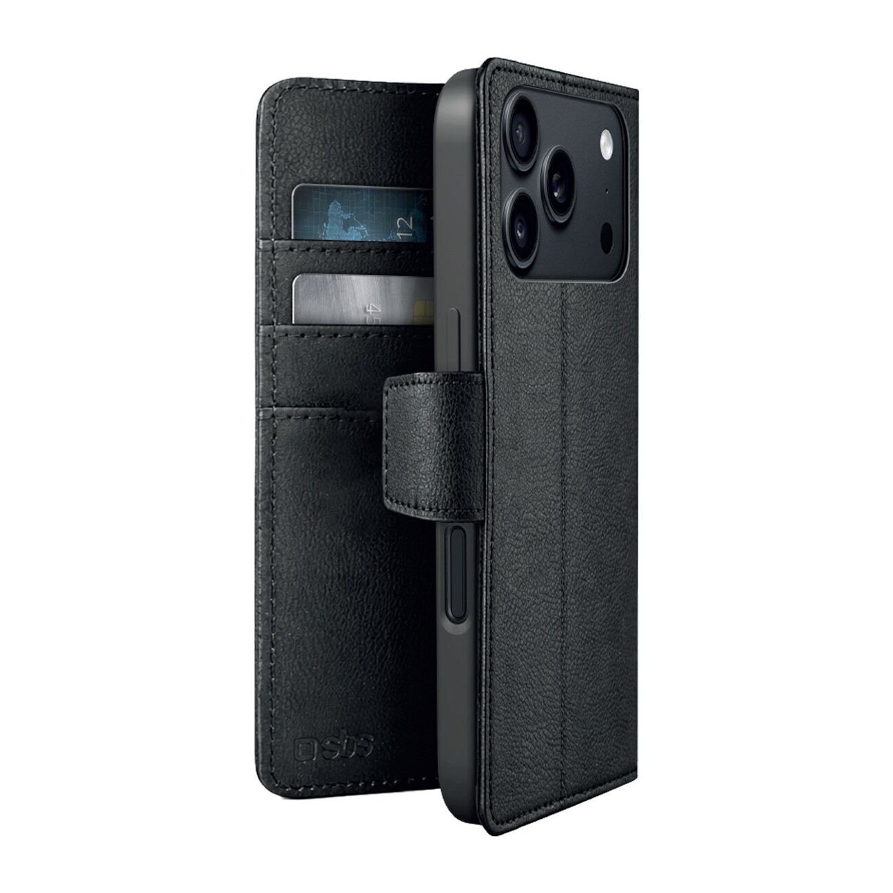 SBS Wallet Classic Mag-fodral för iPhone 18 Pro Max med plånbok & stativ, MagSafe – svart