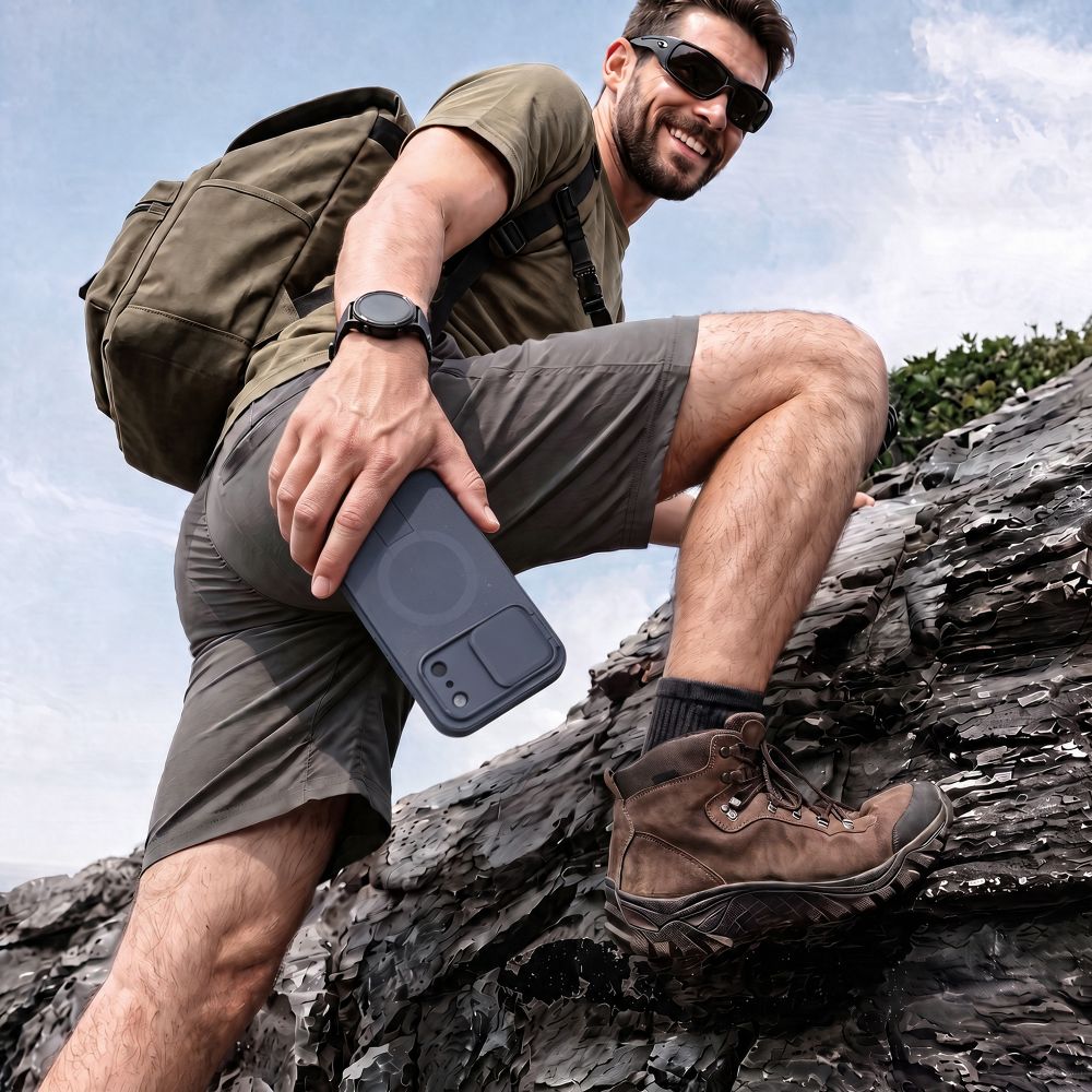 Tech-Protect Kevlar Aura MagSafe-etui til iPhone 18 Pro Max / 17 Pro Max – marineblå