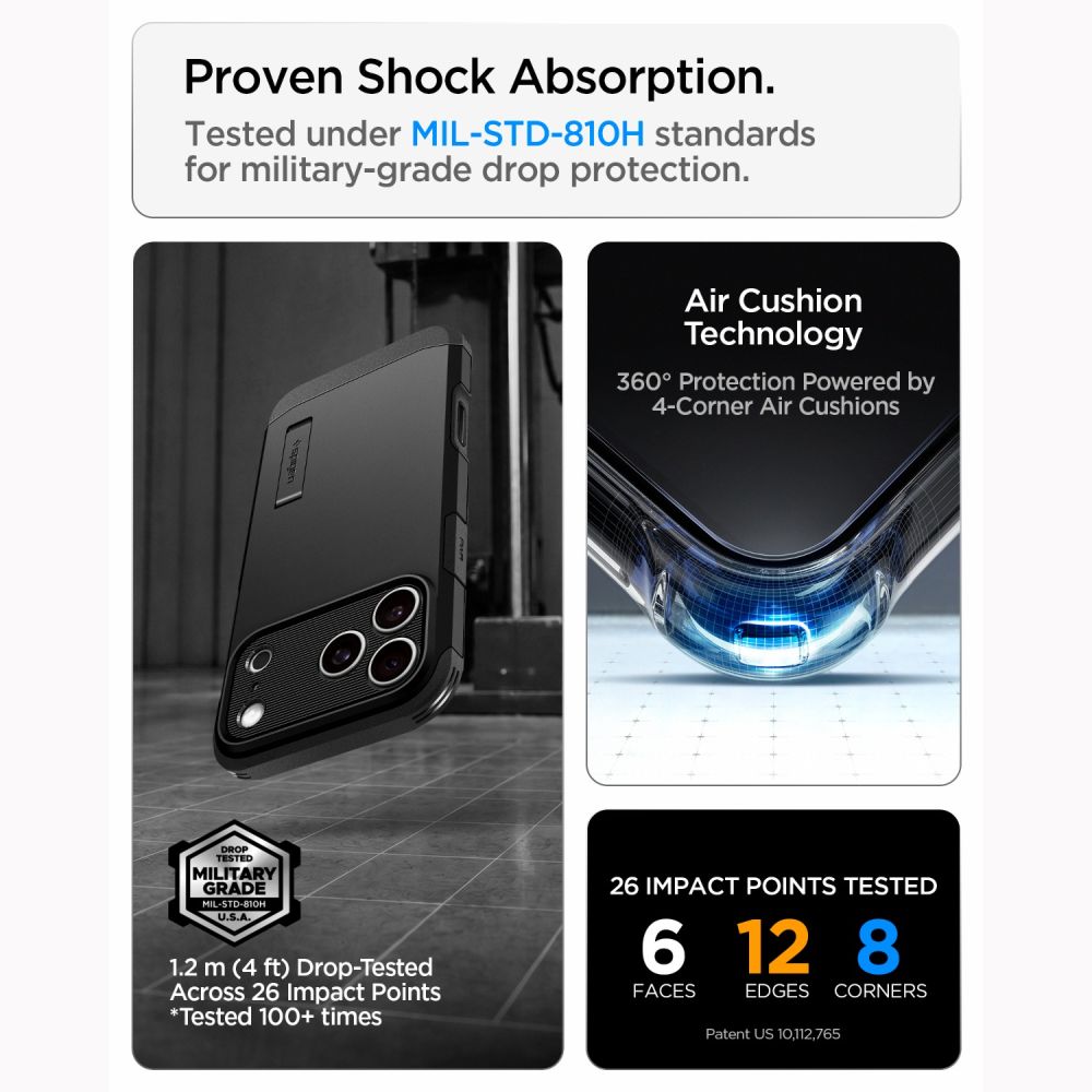 Spigen Tough Armor-etui til iPhone 18 Pro Max / 17 Pro Max – Sort