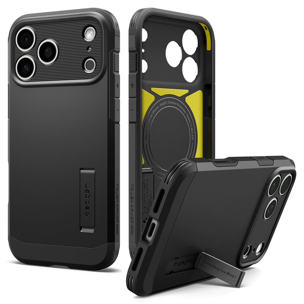 Spigen Tough Armor-etui til iPhone 18 Pro Max / 17 Pro Max – Sort