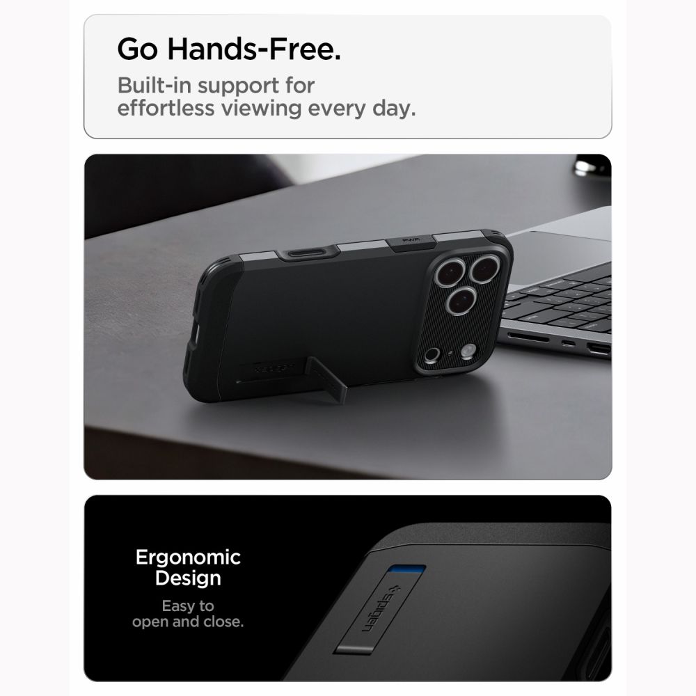 Spigen Tough Armor-etui til iPhone 18 Pro Max / 17 Pro Max – Sort