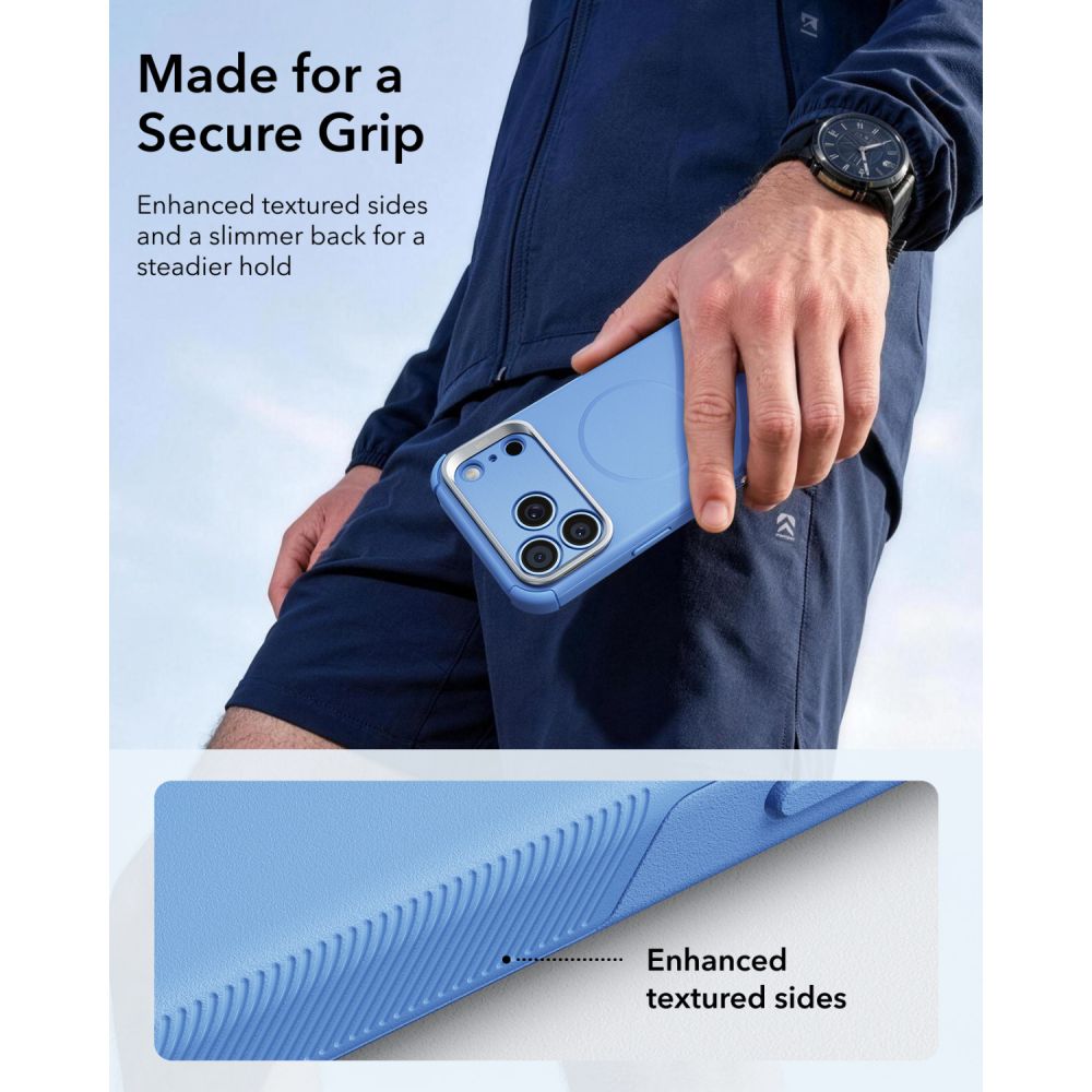 ESR Cyber Tough Kickstand MagSafe-etui til iPhone 18 Pro Max / 17 Pro Max – Lysblå