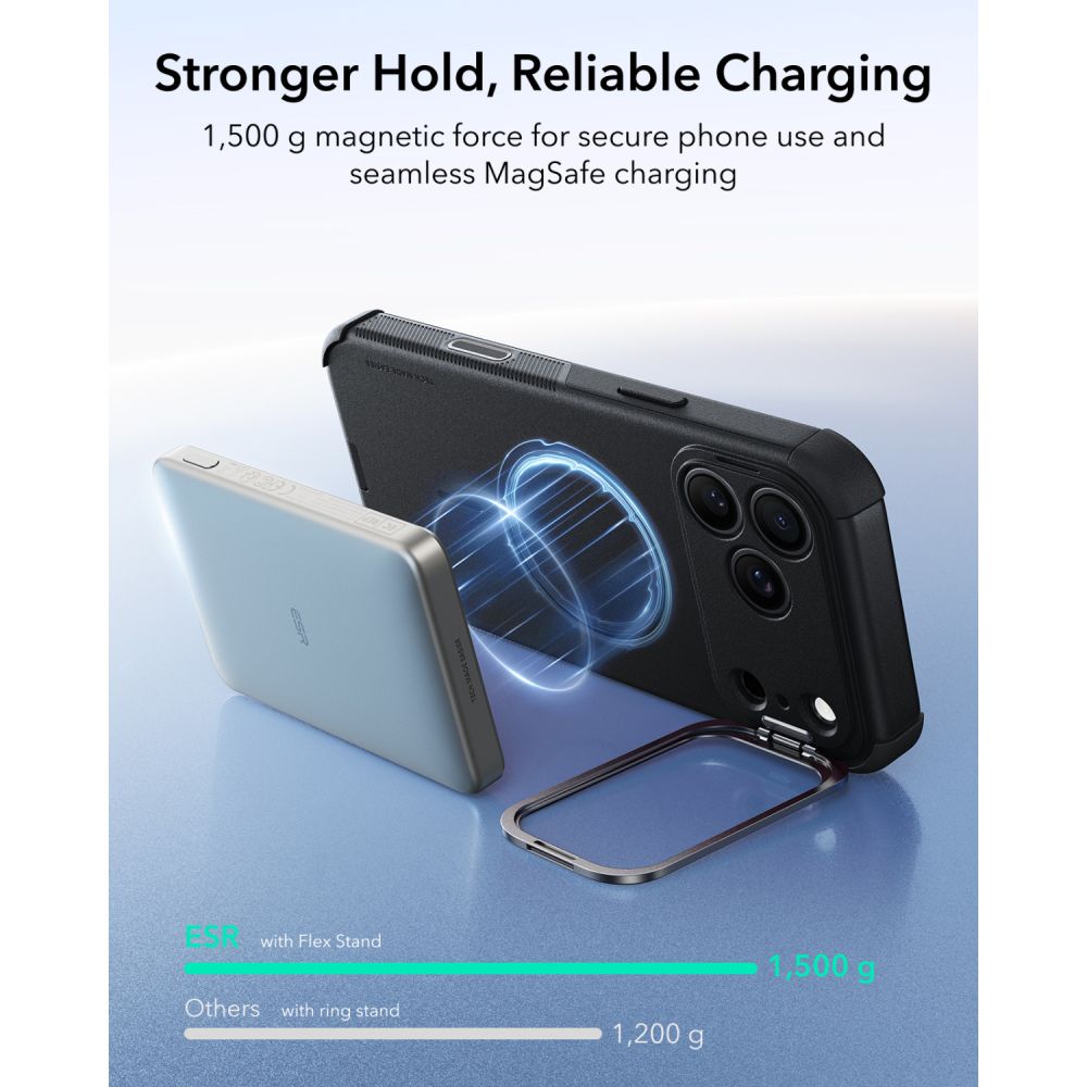 ESR Cyber Tough Kickstand MagSafe-etui til iPhone 18 Pro Max / 17 Pro Max – Sort