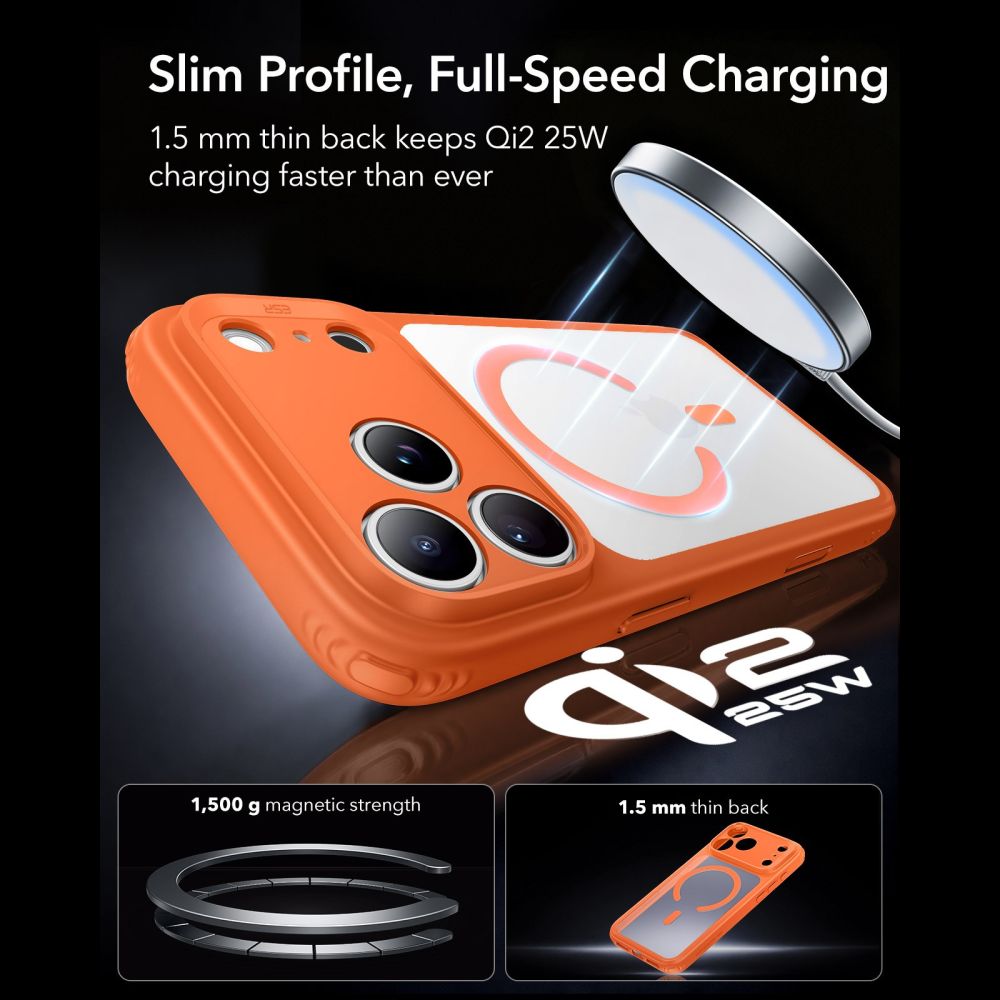 ESR Classic Hybrid MagSafe-etui til iPhone 18 Pro / 17 Pro – Orange