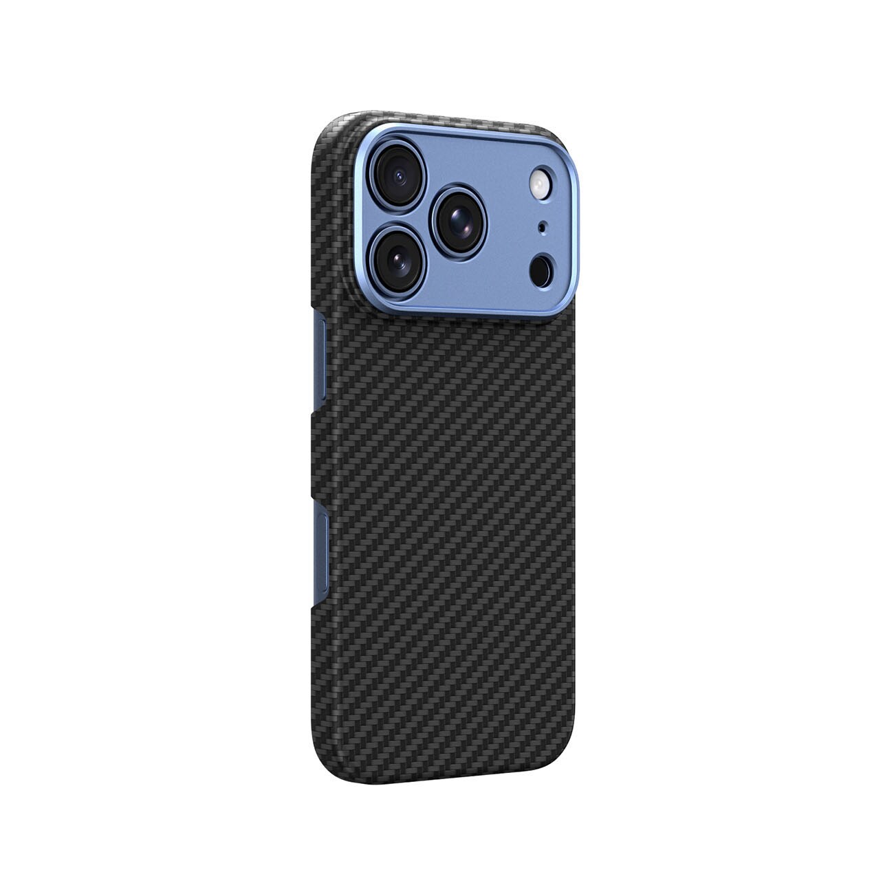 AmazingThing Titan Max-objektivetui til iPhone 18 Pro Max, aramidfiber, kameradæksel, MagSafe – blå