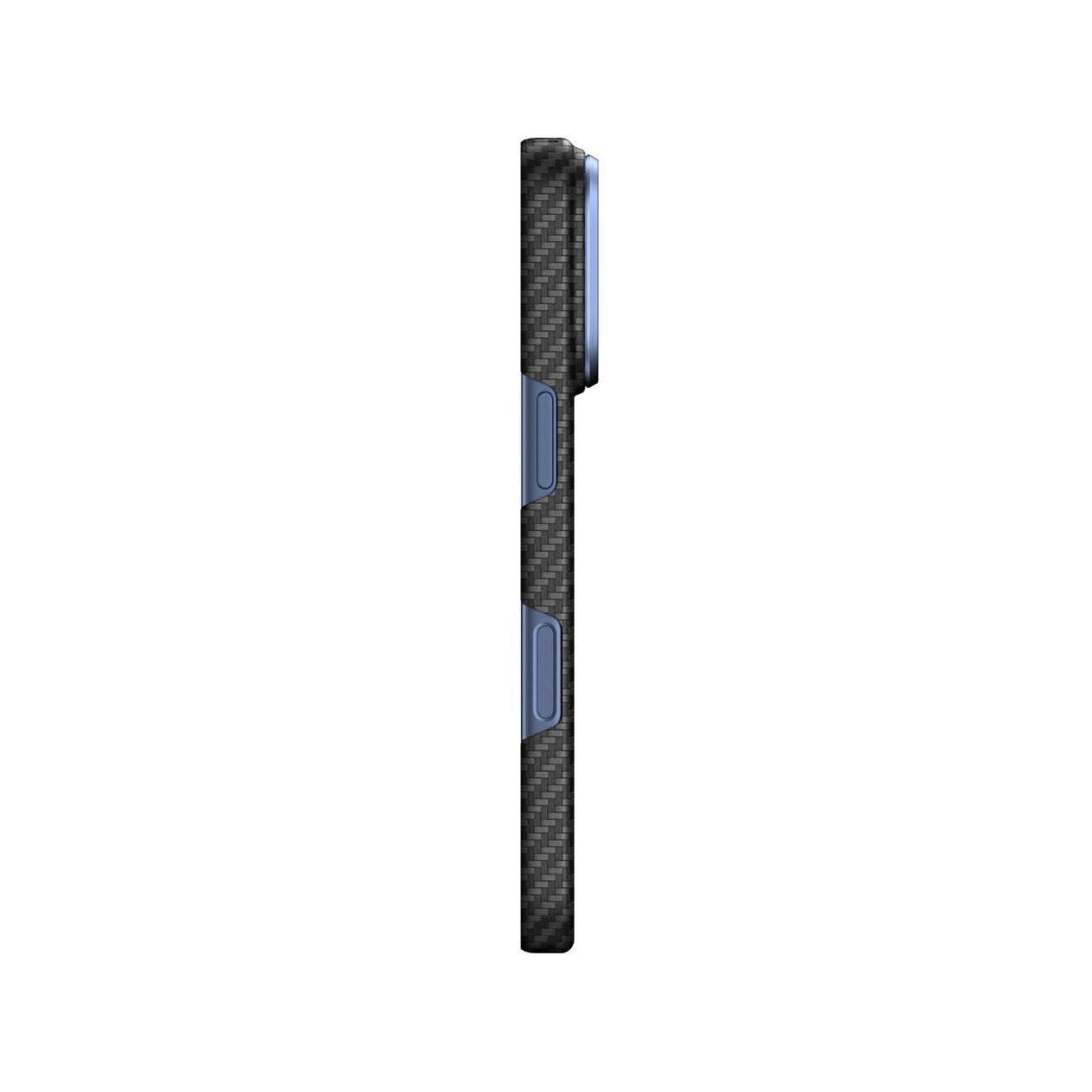 AmazingThing Titan Max-objektivetui til iPhone 18 Pro Max, aramidfiber, kameradæksel, MagSafe – blå