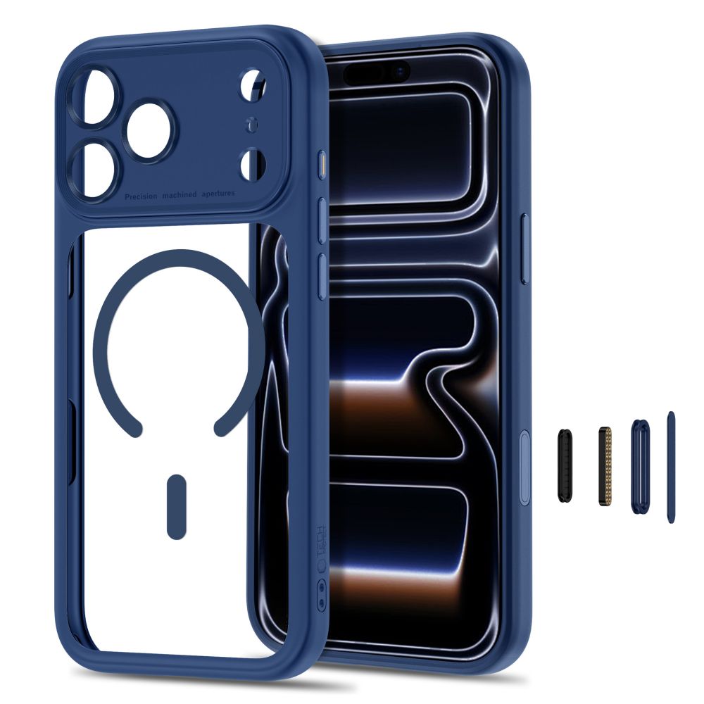 Tech-Protect MagPeak MagSafe CC-etui til iPhone 18 Pro Max / 17 Pro Max – Klar marineblå