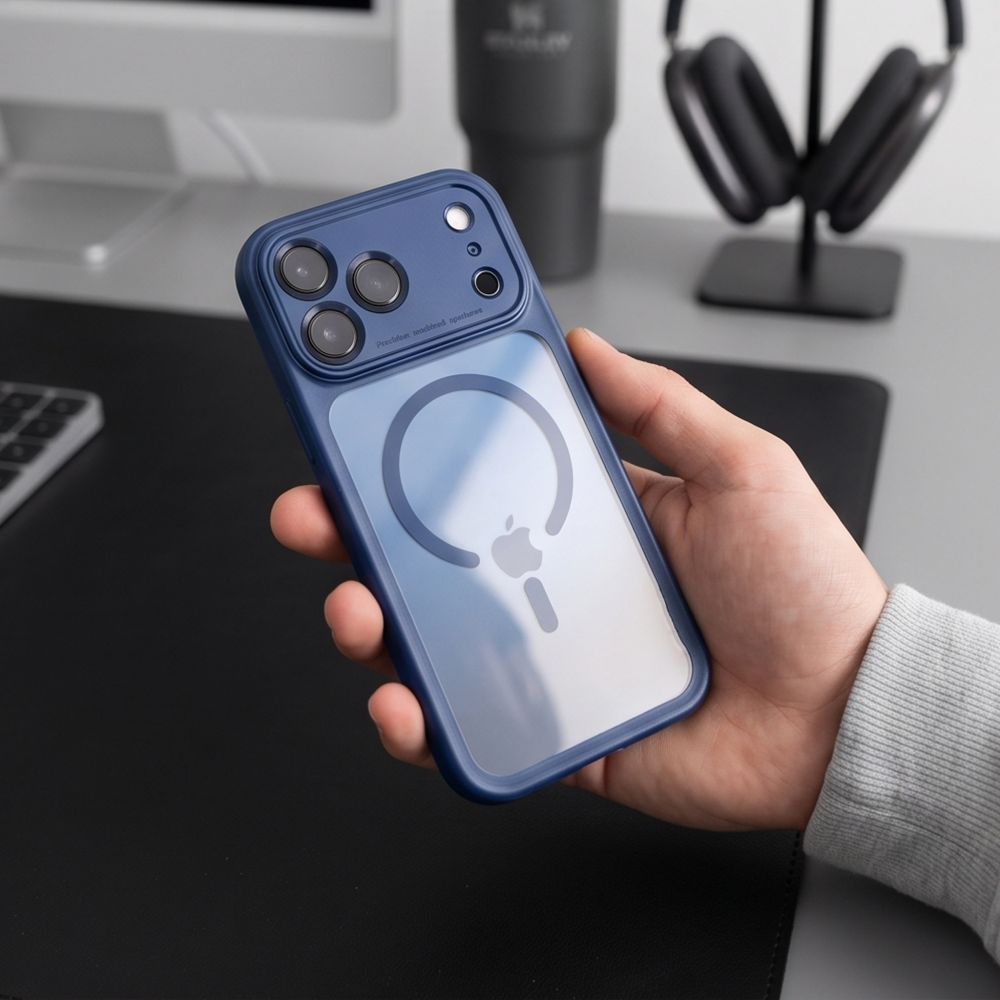 Tech-Protect MagPeak MagSafe CC-etui til iPhone 18 Pro Max / 17 Pro Max – Klar marineblå