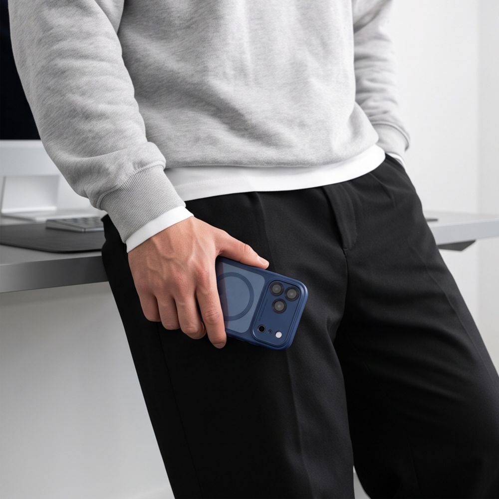 Tech-Protect MagPeak MagSafe CC-etui til iPhone 18 Pro Max / 17 Pro Max – Klar marineblå