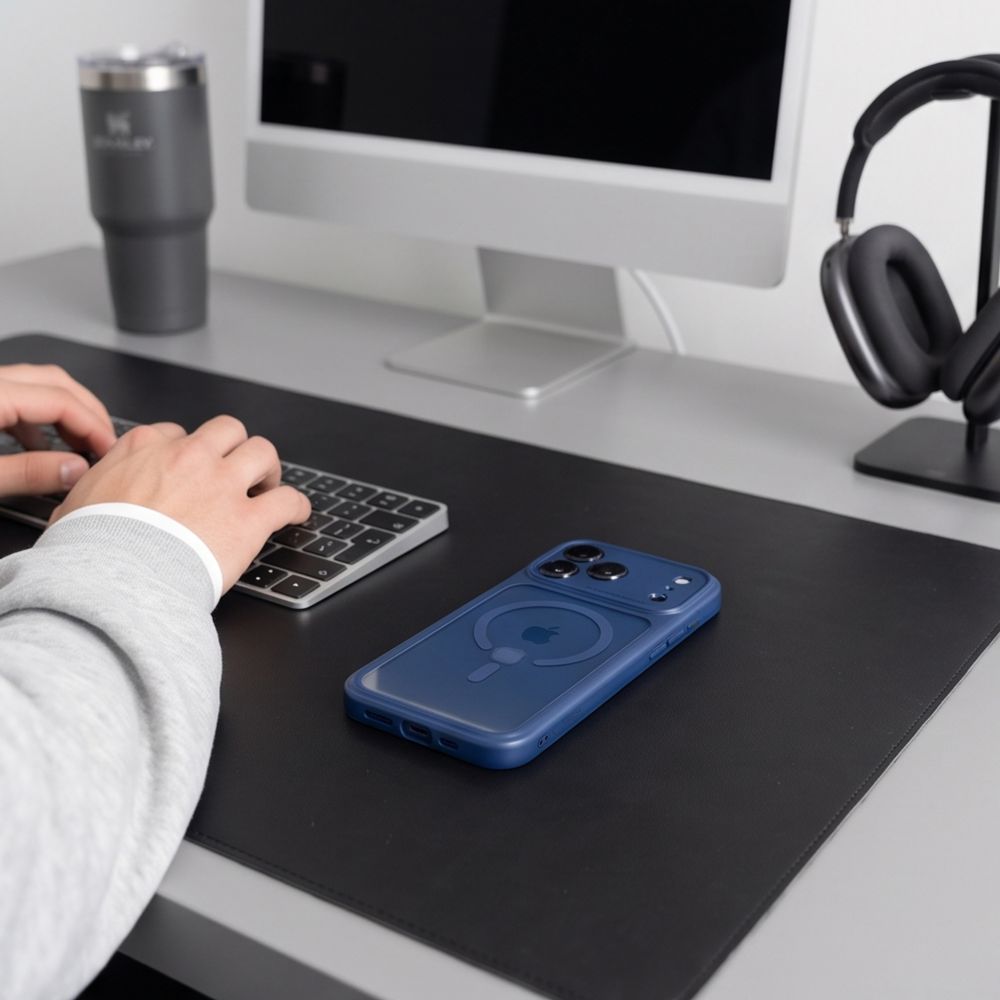 Tech-Protect MagPeak MagSafe CC-etui til iPhone 18 Pro Max / 17 Pro Max – Klar marineblå