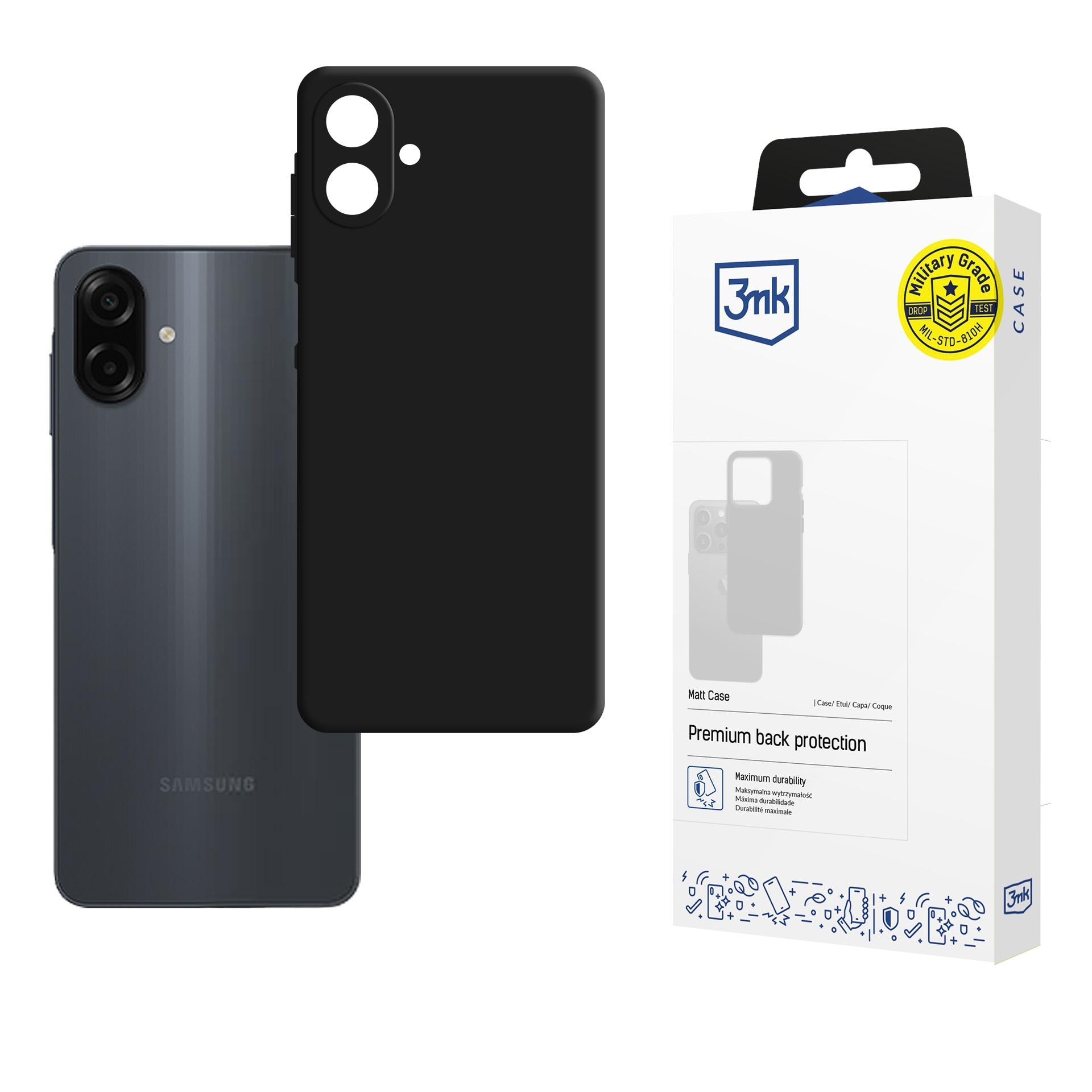 3mk Matt-etui til Samsung Galaxy A07 4G – Sort