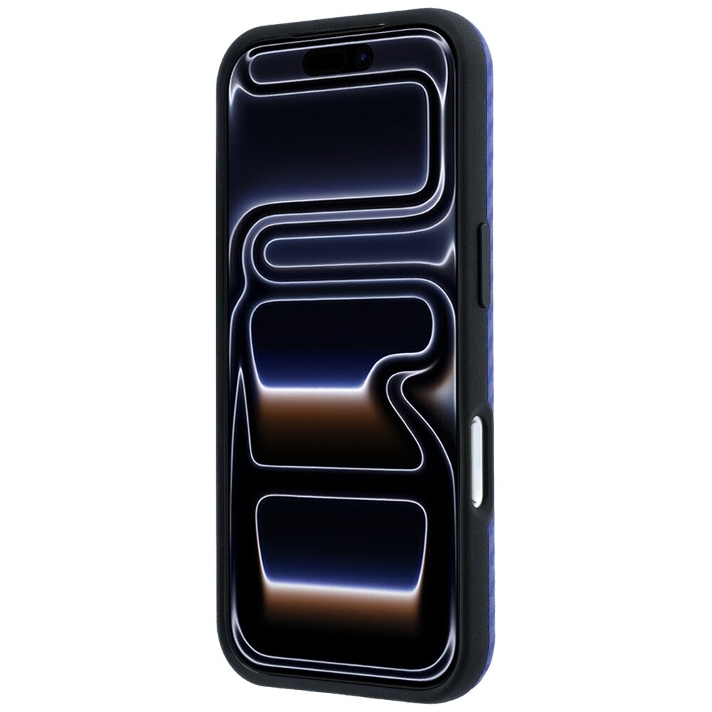 BMW M MagSafe-etui med kulfiberprint til iPhone 17 Pro / 18 Pro – Blå