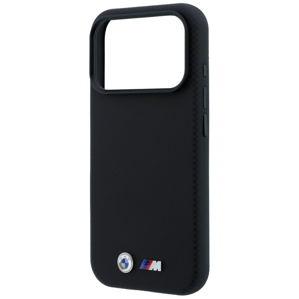 BMW M Quadrille Kevlar Metal Logo MagSafe-etui til iPhone 17 Pro / 18 Pro – Sort