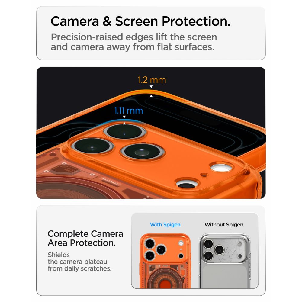Spigen Ultra Hybrid MagSafe-etui til iPhone 18 Pro / 17 Pro – Orange