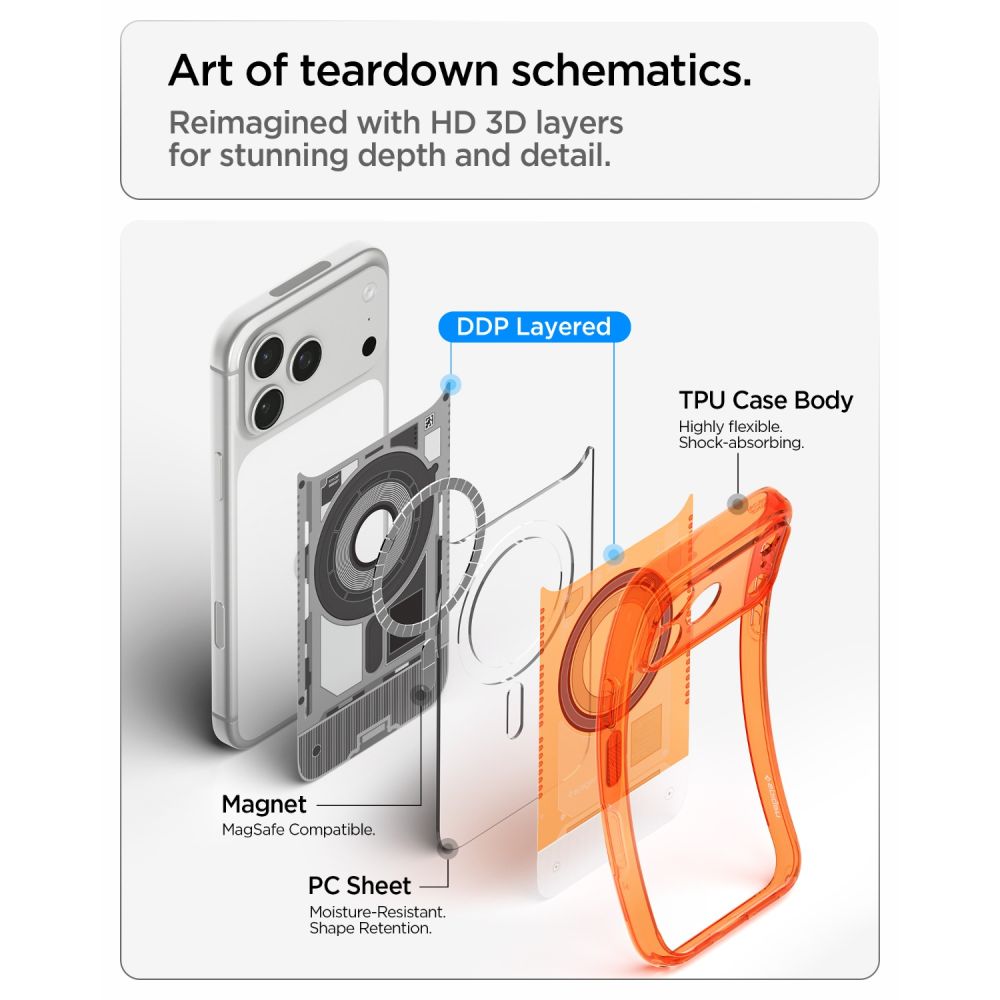 Spigen Ultra Hybrid MagSafe-etui til iPhone 18 Pro / 17 Pro – Orange