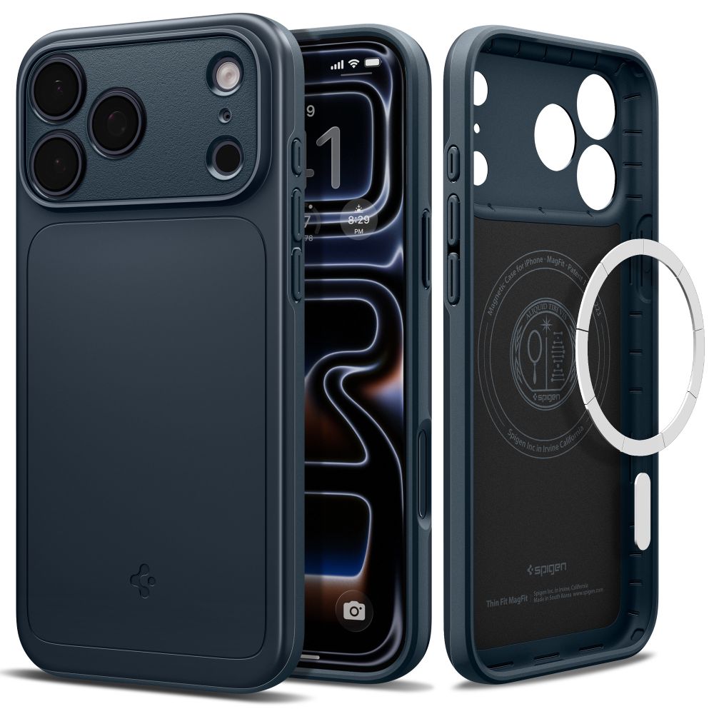 Spigen Thin Fit MagSafe-fodral för iPhone 18 Pro Max / 17 Pro Max – grå