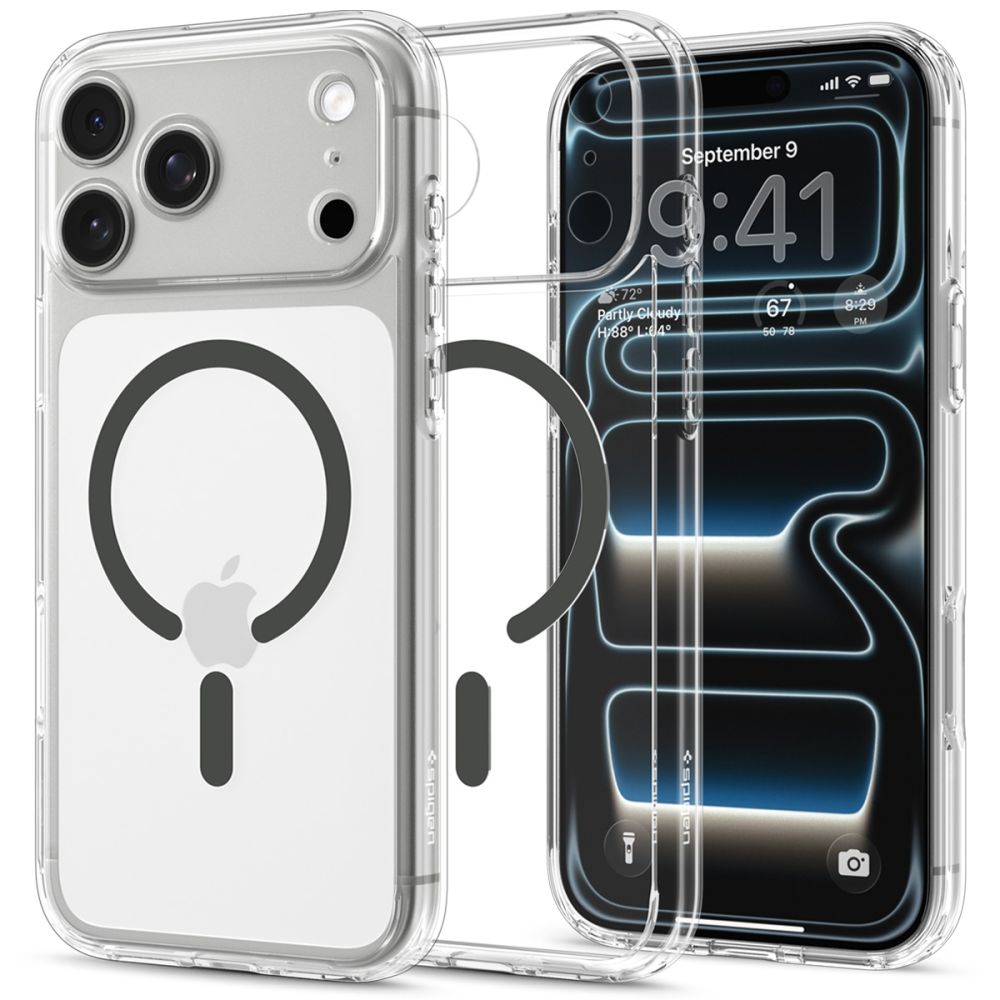 Spigen Ultra Hybrid MagSafe-fodral för iPhone 18 Pro Max / 17 Pro Max – Clear Graphite