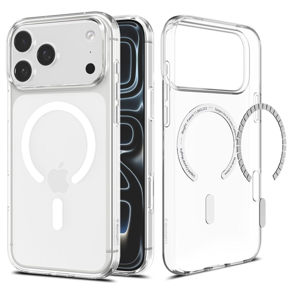 Spigen Liquid Crystal MagSafe-etui til iPhone 18 Pro Max / 17 Pro Max – gennemsigtigt og hvidt