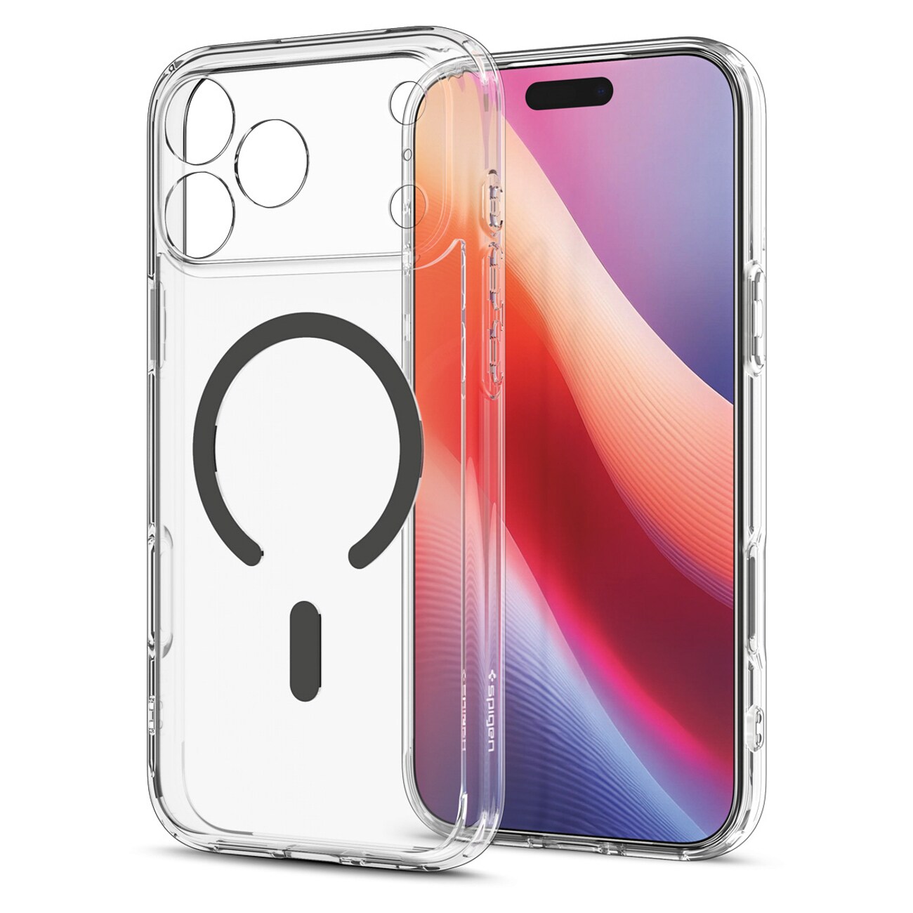 Spigen Ultra Hybrid MagSafe-etui til iPhone 18 Pro / 17 Pro – Clear Graphite