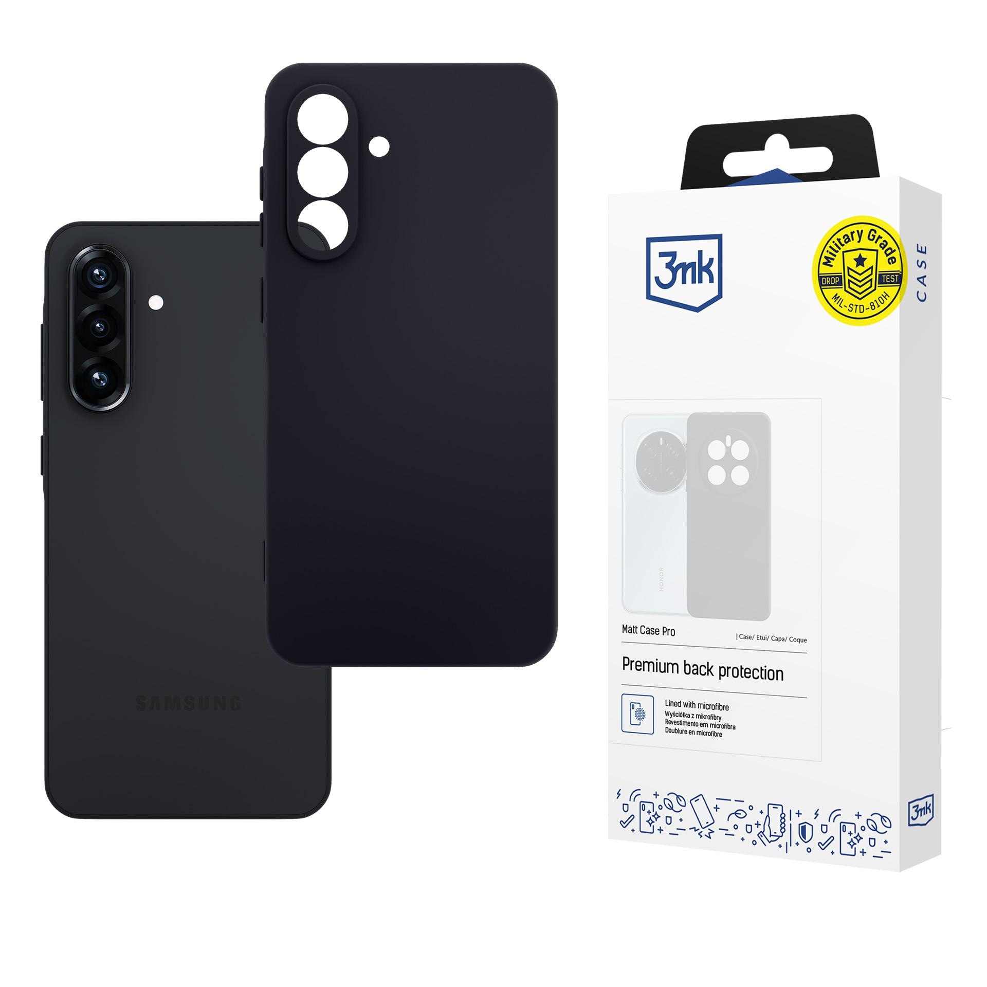 3mk Matt Case Pro för Samsung Galaxy A36 – matt svart
