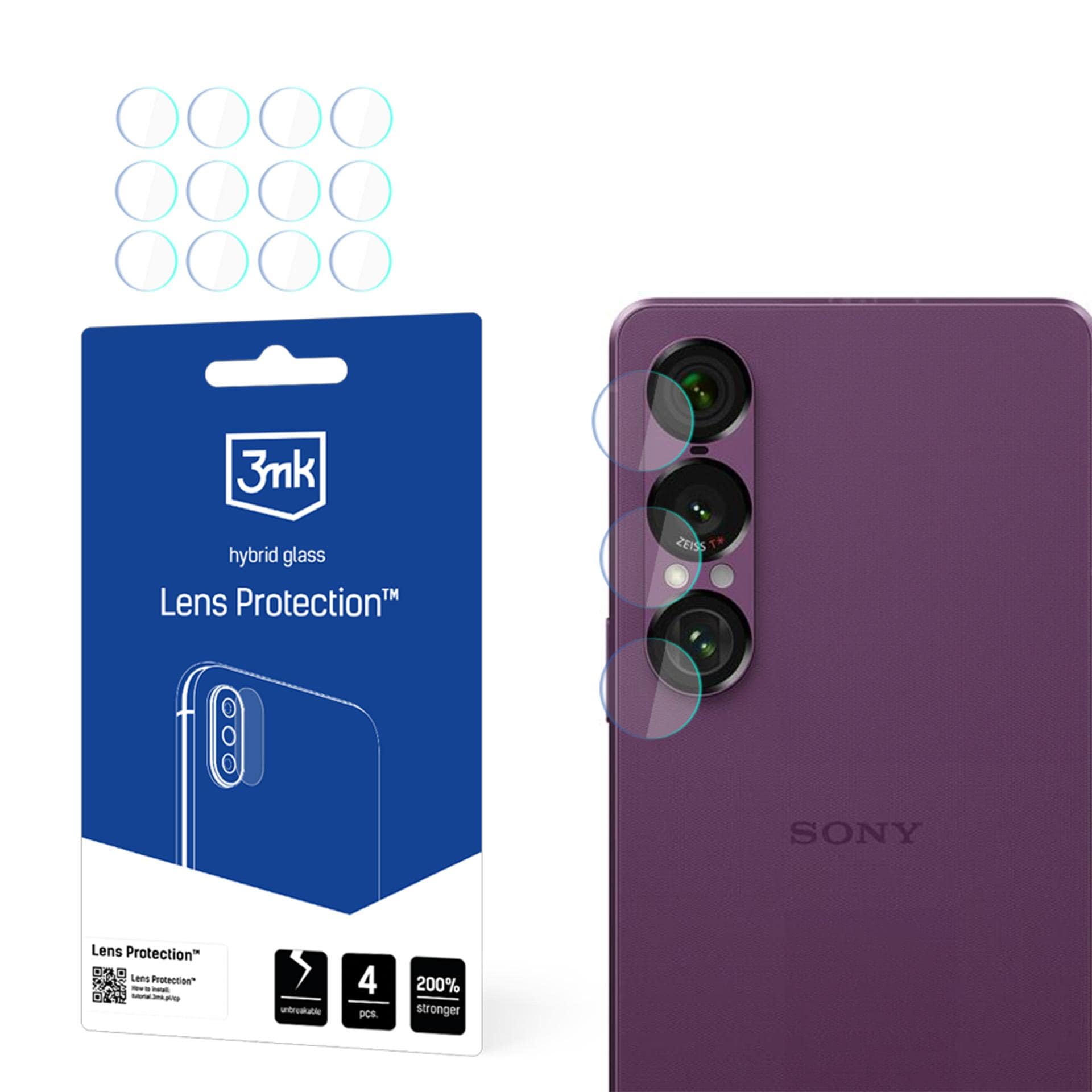 3mk Hybridglas-skydd för kameralinsen på Sony Xperia 1 VII