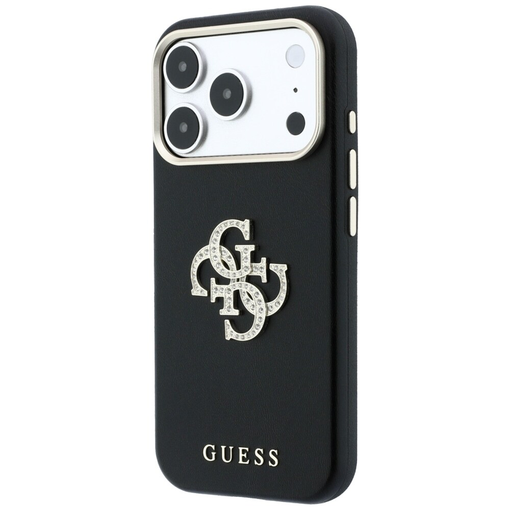 Guess Smooth & Big Strass Logo-etui til iPhone 18 Pro Max / 17 Pro Max – Sort