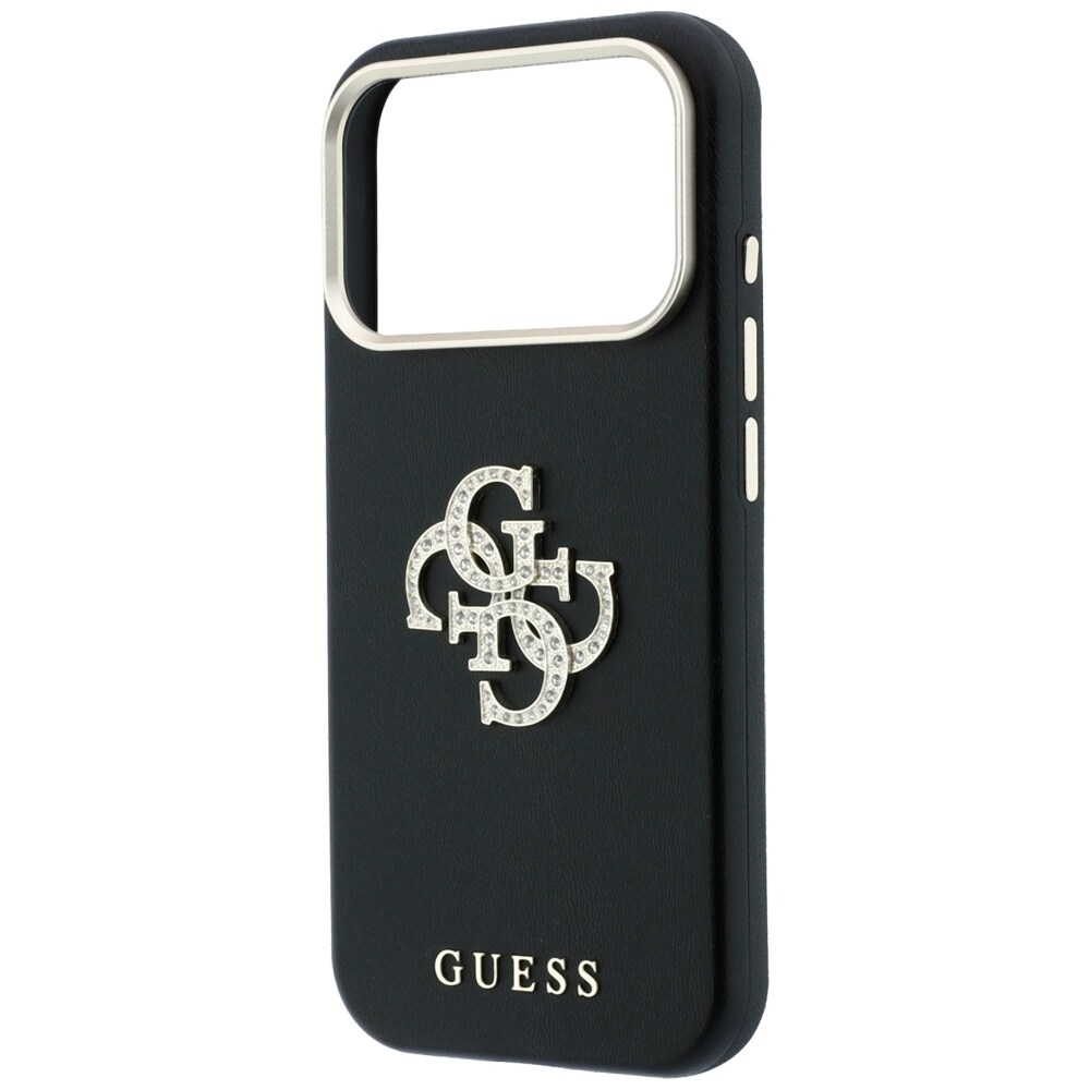Guess Smooth & Big Strass Logo-etui til iPhone 18 Pro Max / 17 Pro Max – Sort