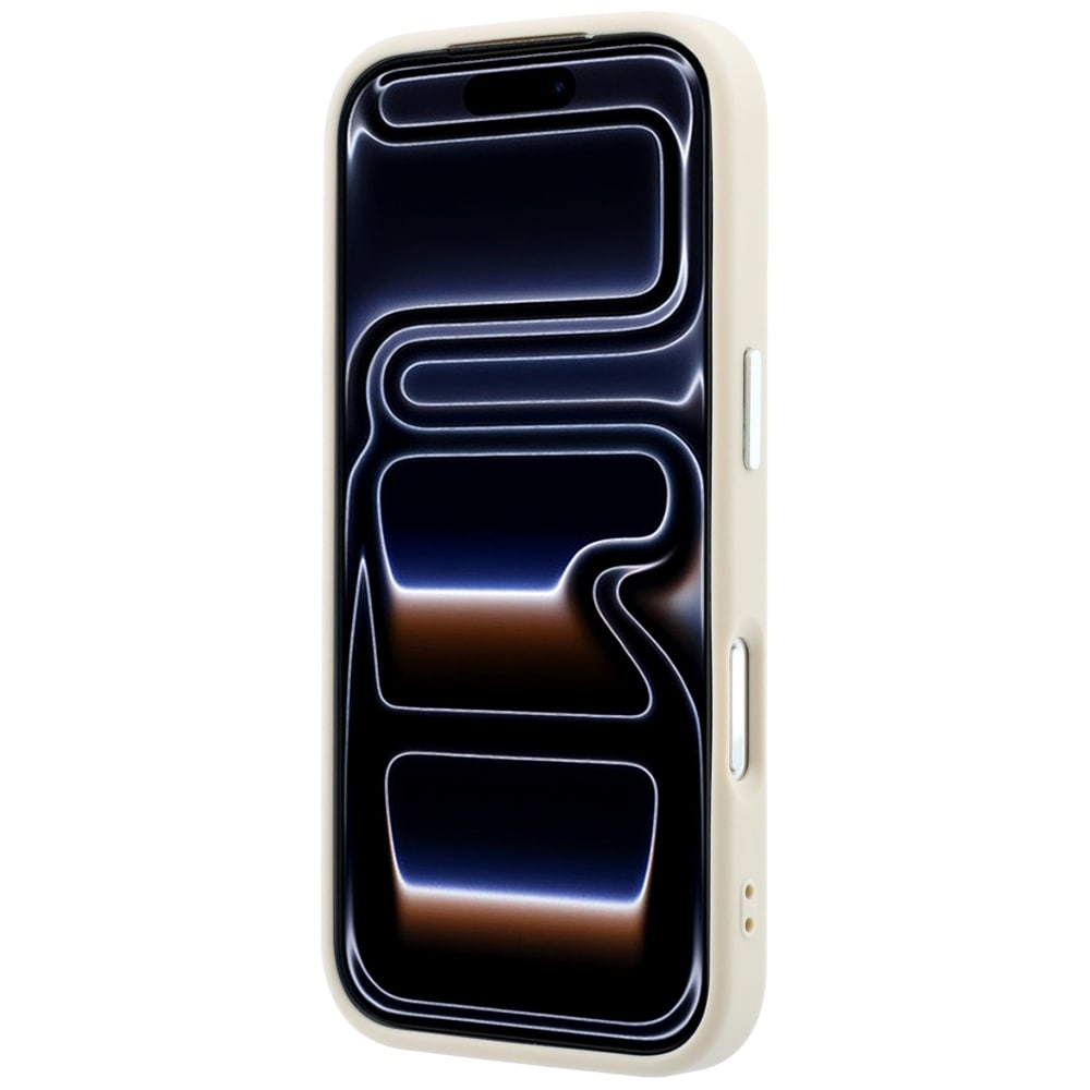 Guess MagSafe-etui med kornet trekantlogo til iPhone 18 Pro Max / 17 Pro Max – beige