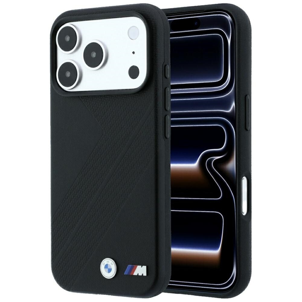 BMW M-däck, metalllogo, MagSafe-fodral för iPhone 17 Pro Max / 18 Pro Max – Svart