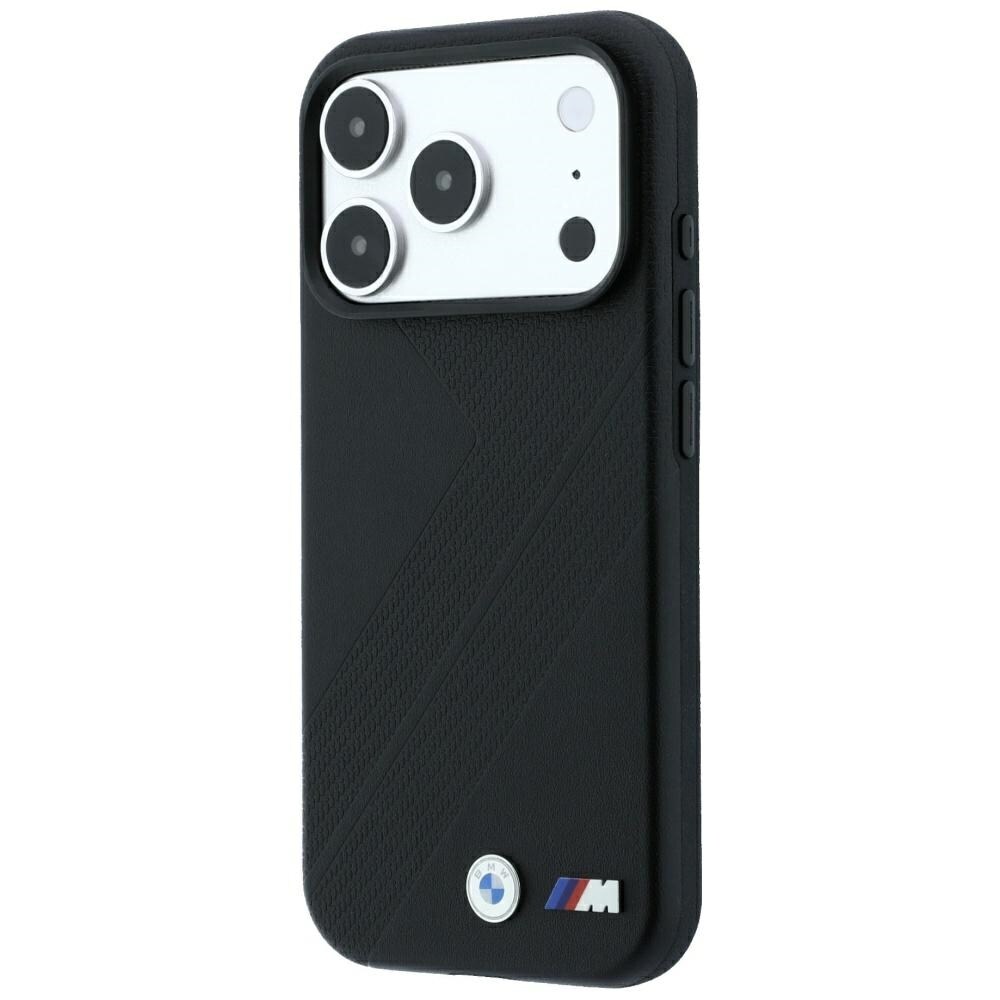 BMW M-dæk, racerbane, metal-logo, MagSafe-etui til iPhone 17 Pro Max / 18 Pro Max – Sort