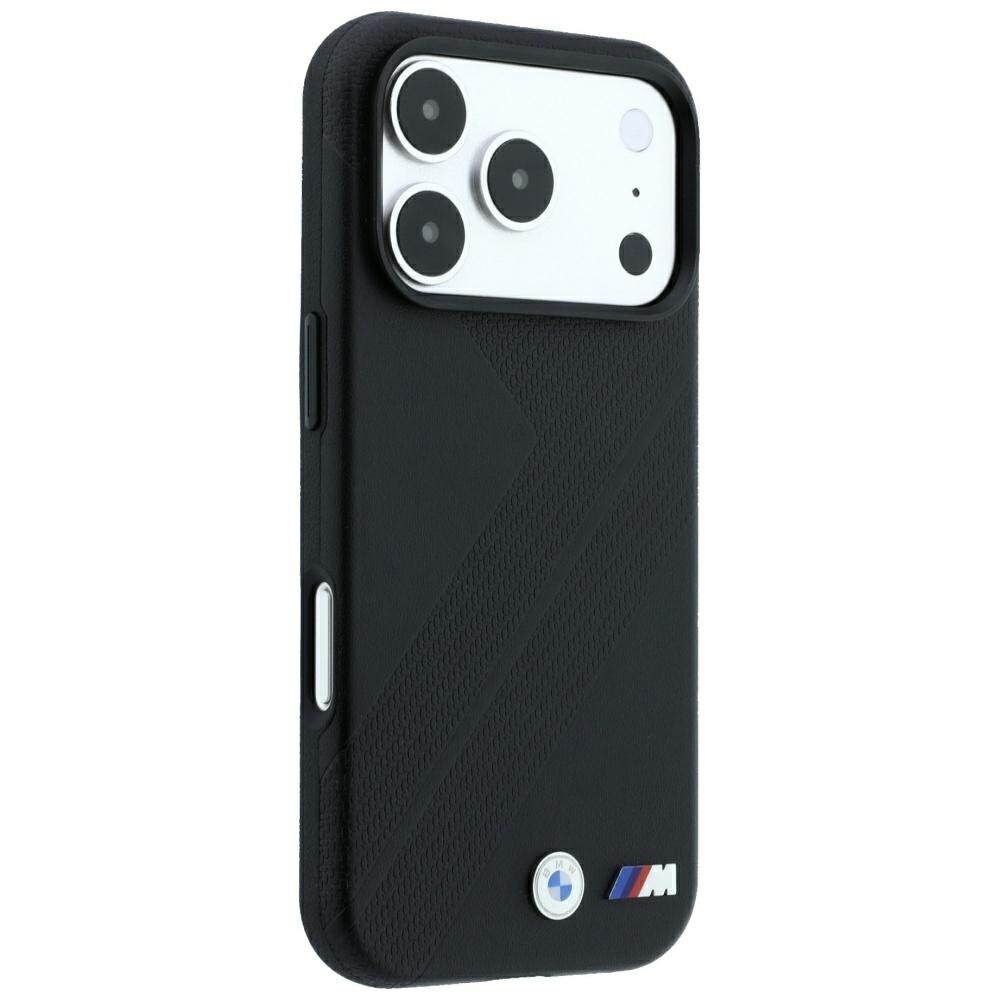 BMW M-dæk, racerbane, metal-logo, MagSafe-etui til iPhone 17 Pro Max / 18 Pro Max – Sort